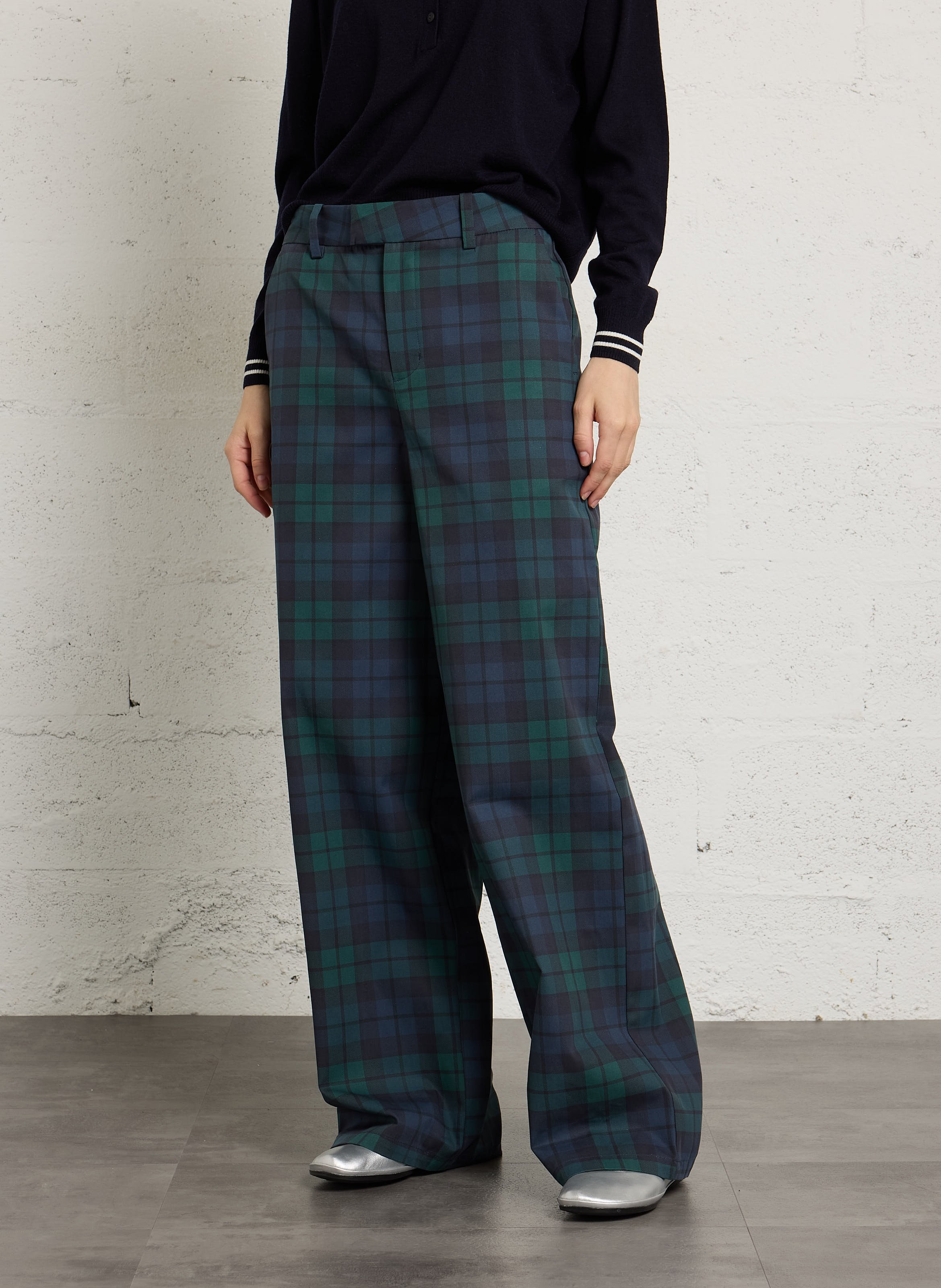 Wijde, geruite broek THE TINY BIG SISTER Veelkleurig