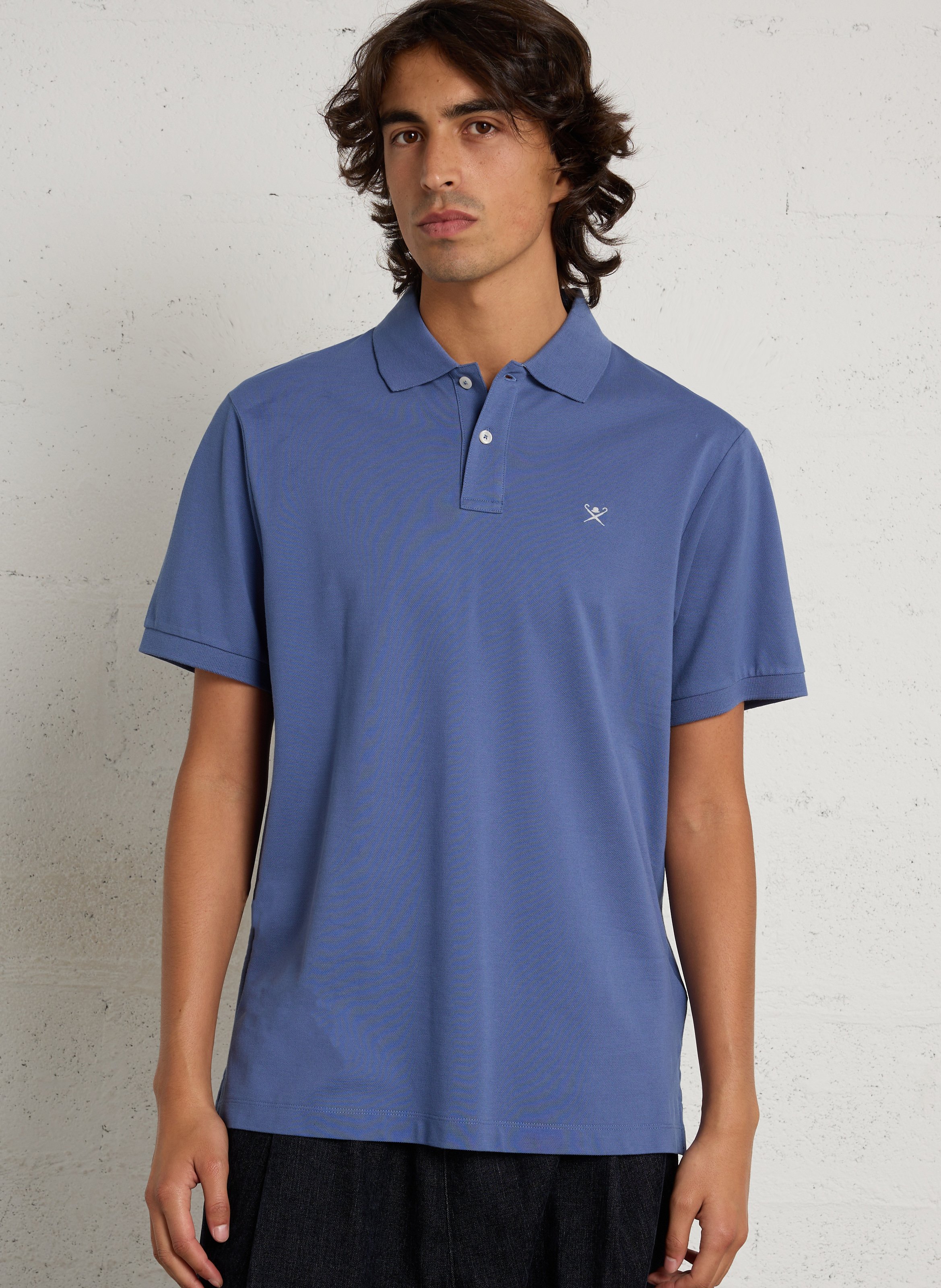 Poloshirt aus Baumwolle HACKETT Blau