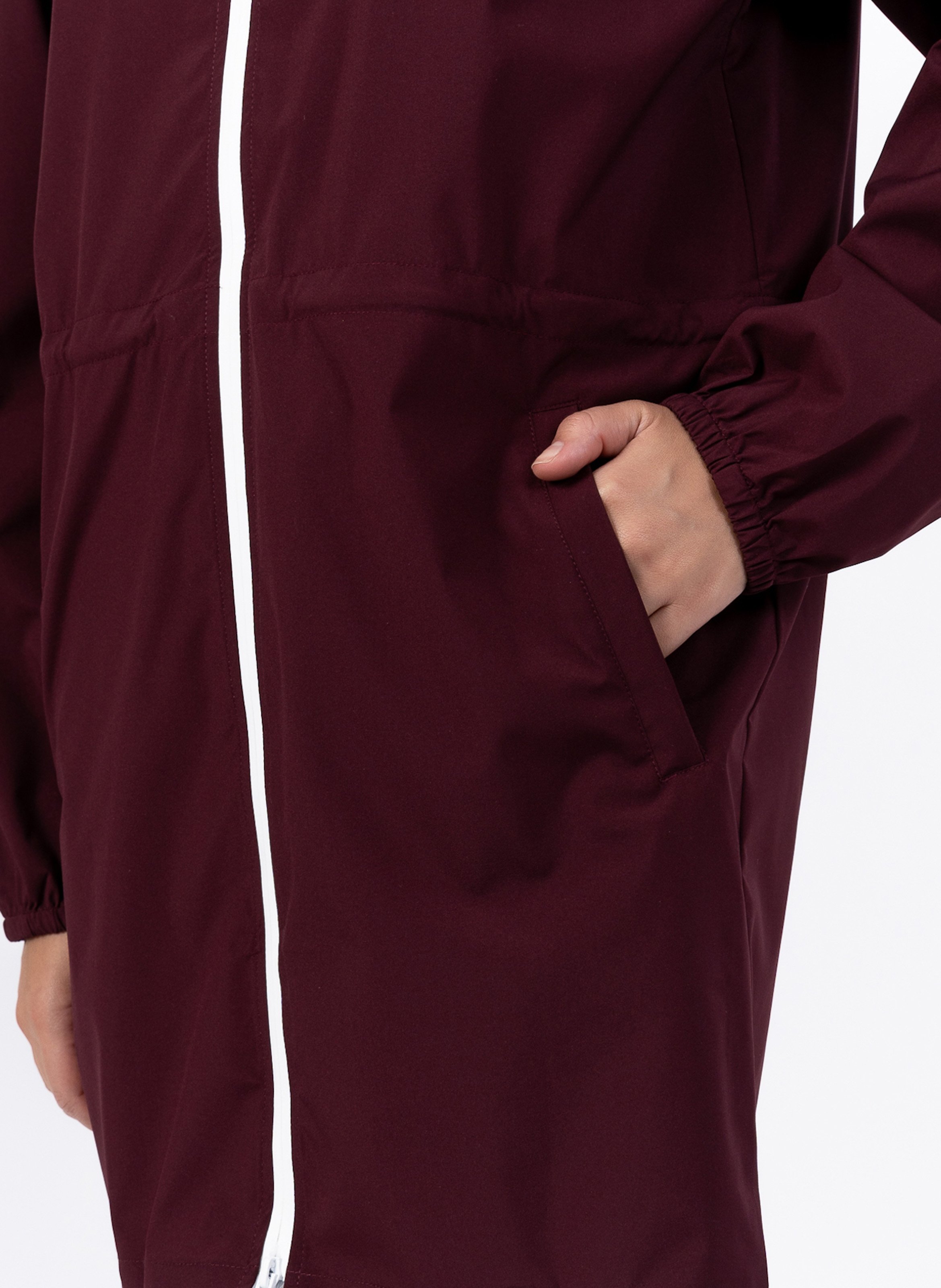 Imperméable long à capuche convertible  FLOTTE Rouge