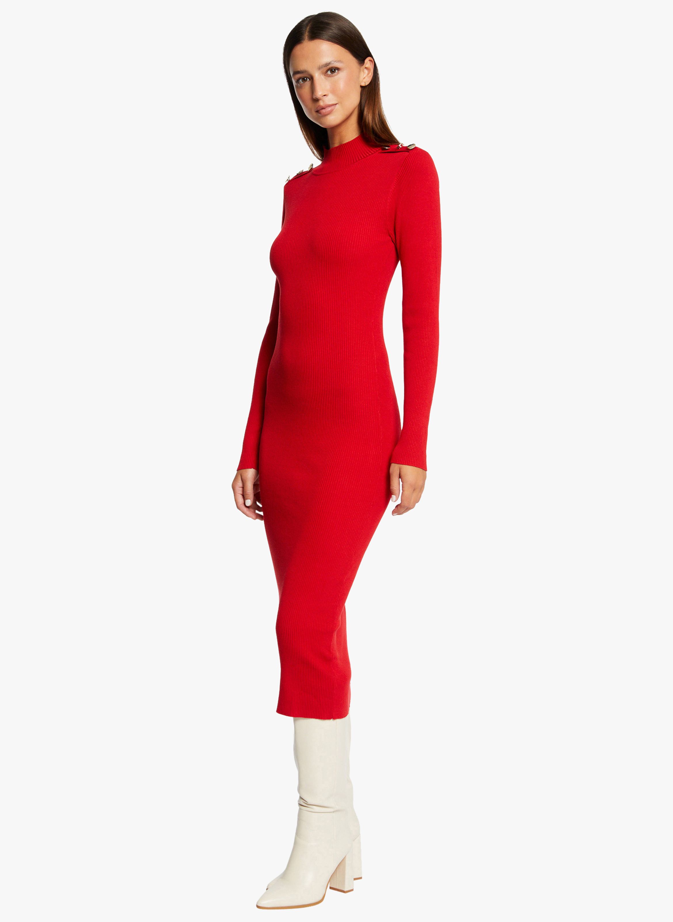 Vestido Jersey Ajustado Con Cuello Alto Rubis Morgan Mujer