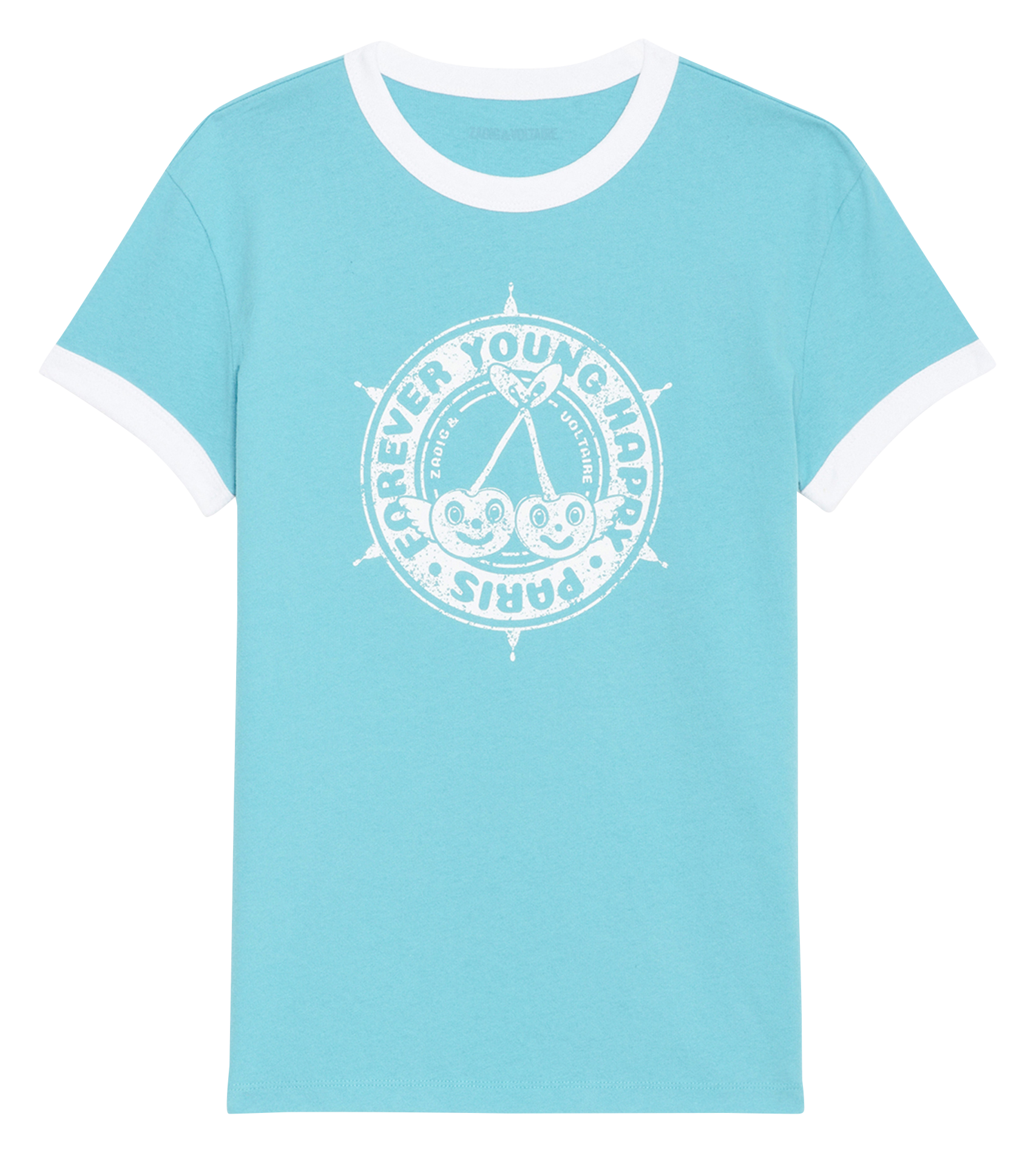 Tee-shirt col rond blason en coton bio ZADIG&VOLTAIRE Bleu