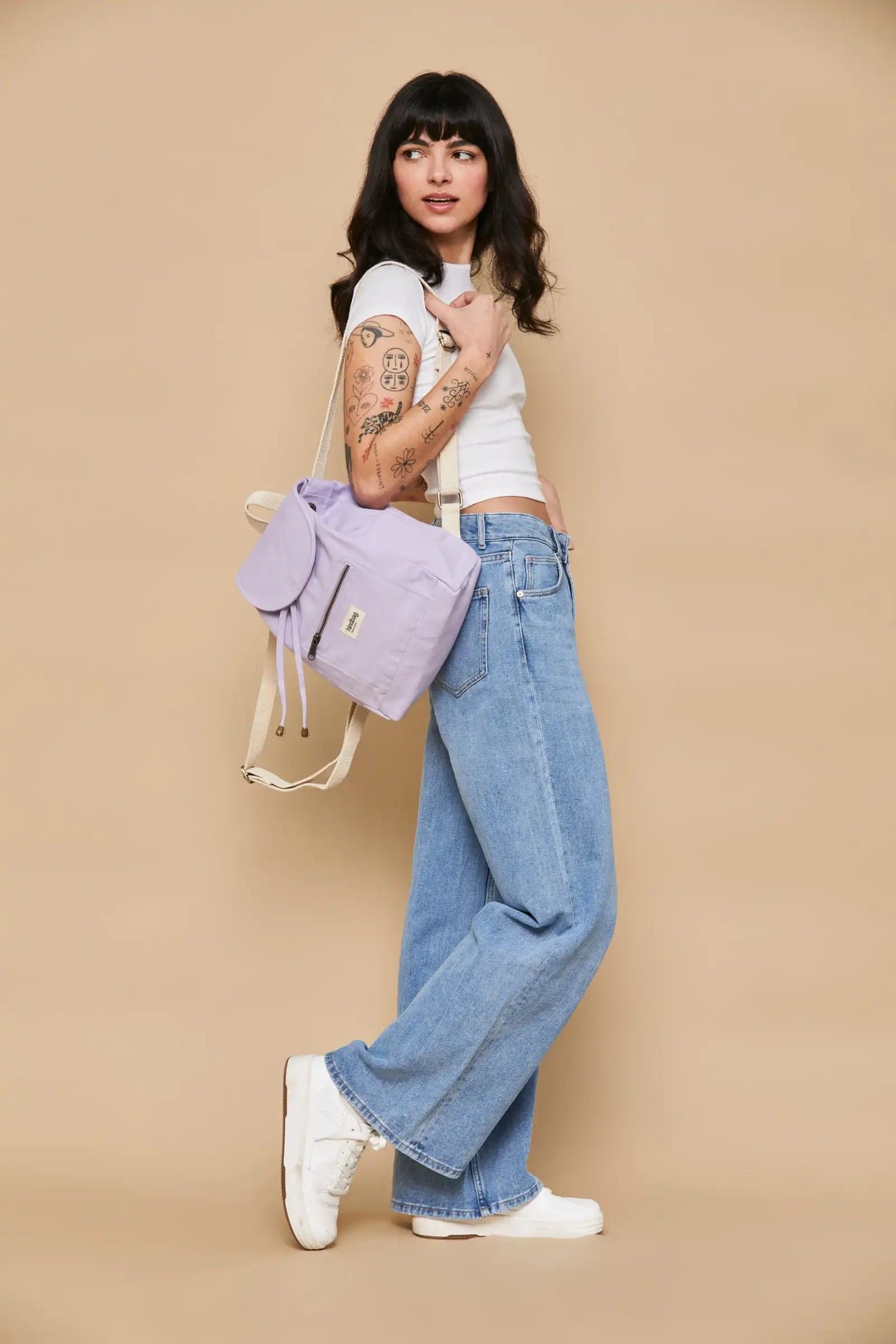 Cotton backpack Purple