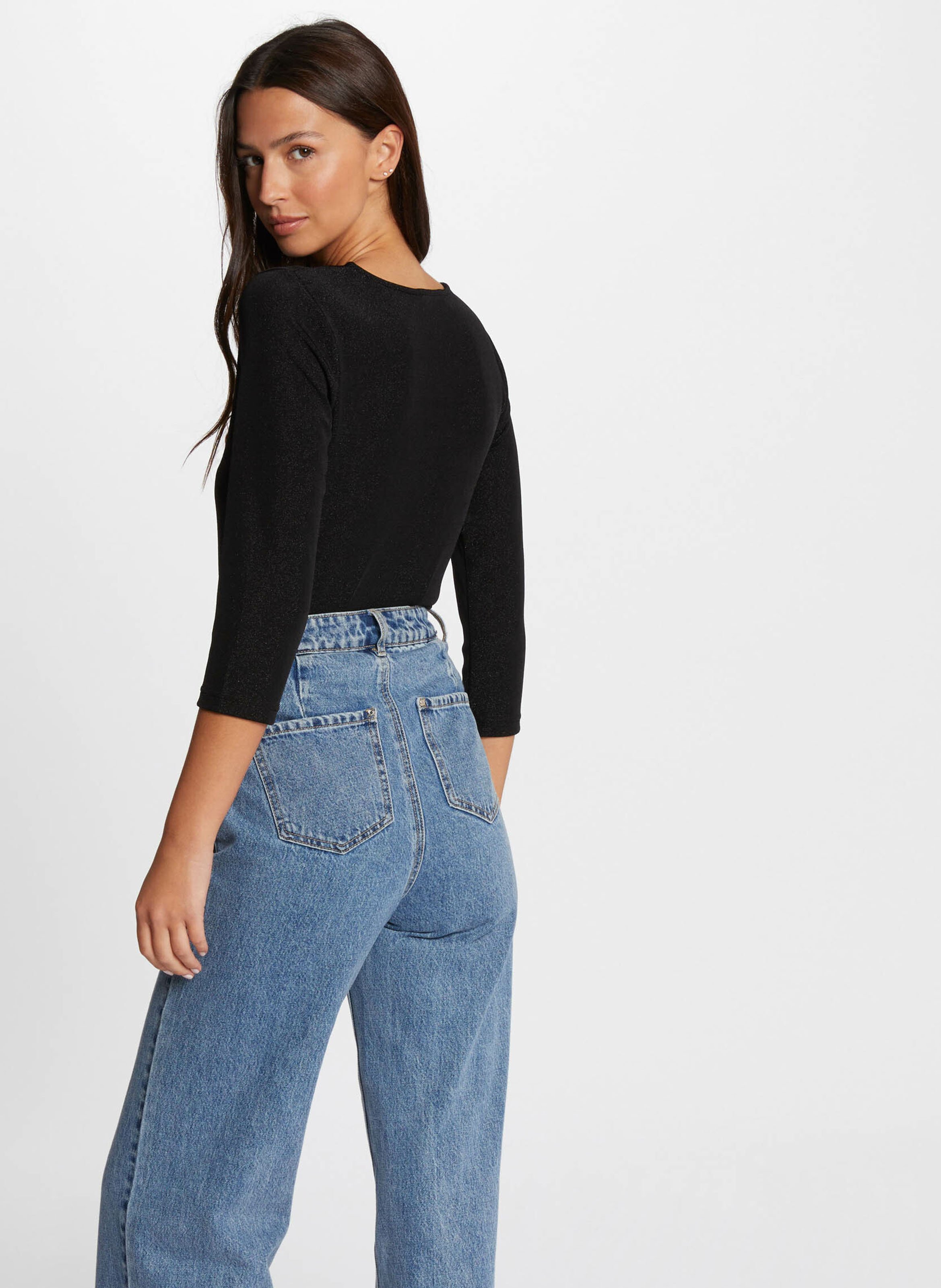 Top col V MORGAN Noir