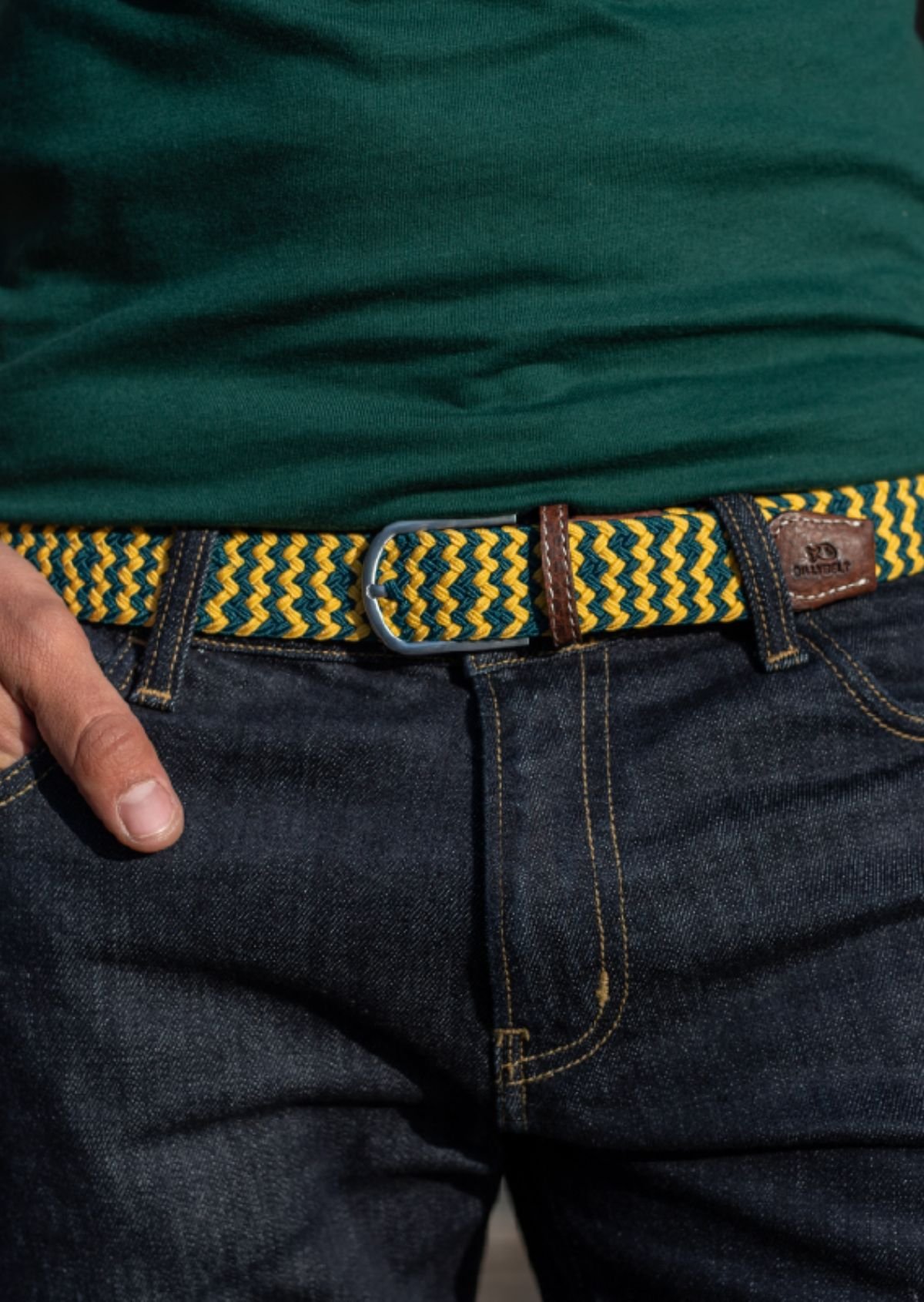 Multicolored braided elastic belt BILLYBELT Multicolored