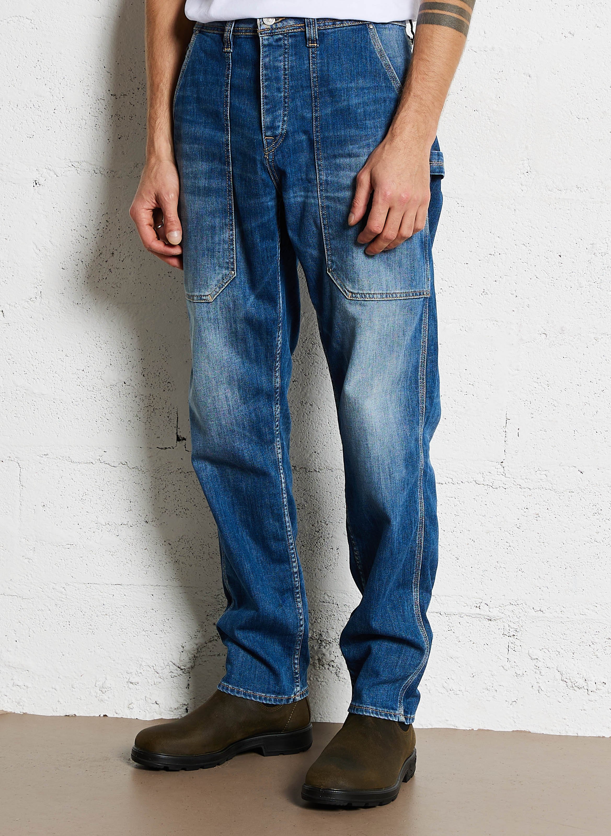 Gerade geschnittene Jeans aus Baumwoll-Mix LE TEMPS DES CERISES Blau