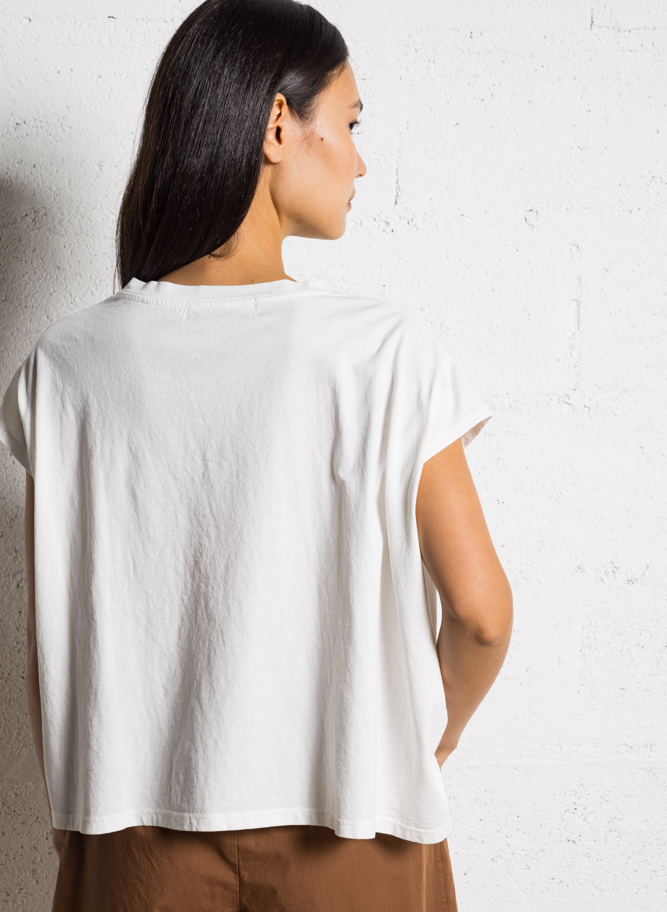 Camiliday round-neck sleeveless cotton top TINSELS White