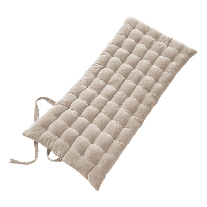 Cotton velvet floor cushion L'EFFET PAPILLON Beige