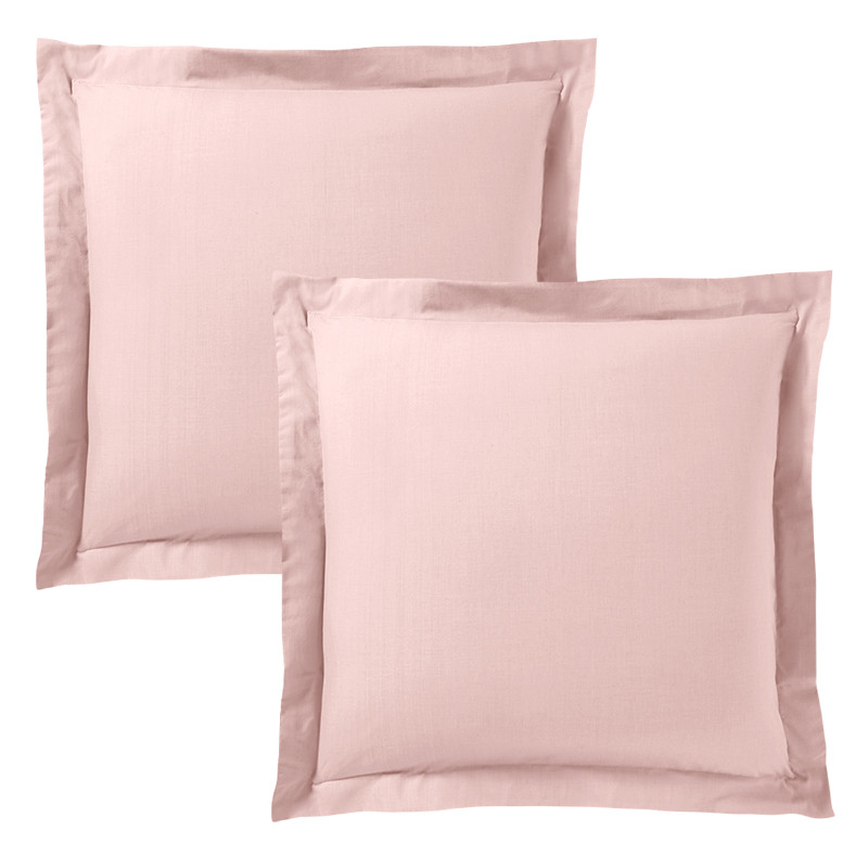 Cotton percale pillow case COTON PUR Pink
