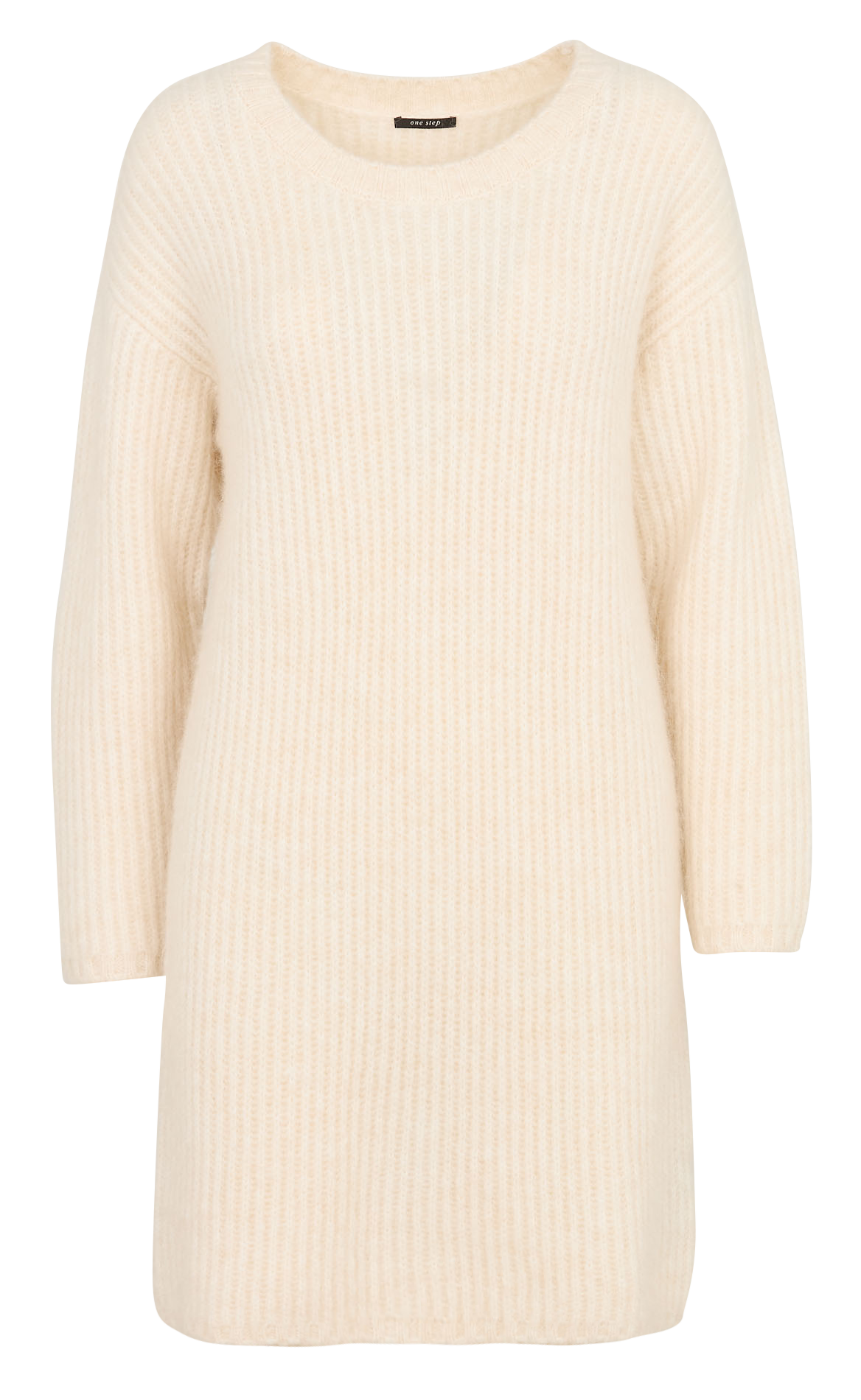 Robe courte col rond ONE STEP White