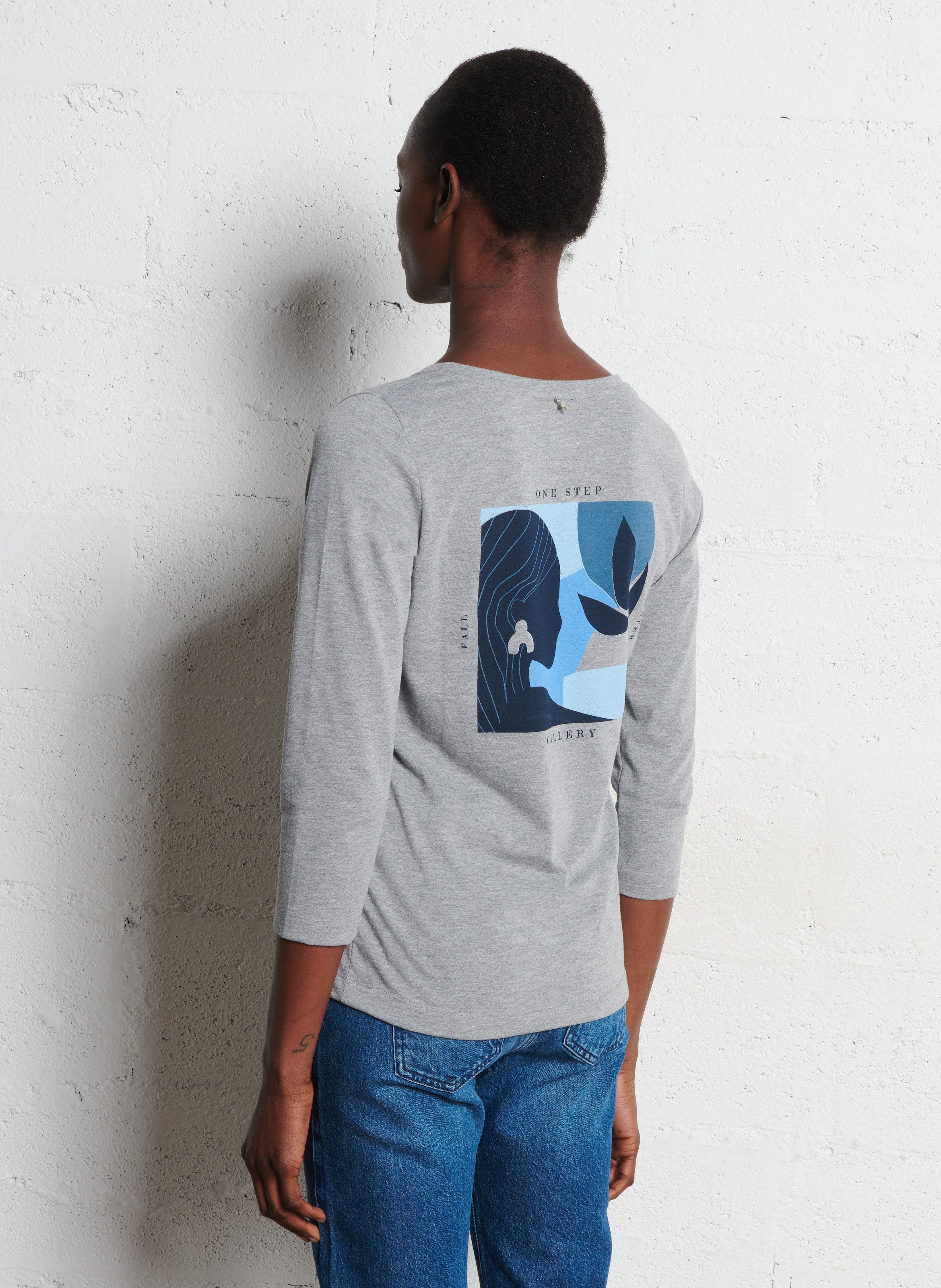 Gestreept T-shirt ONE STEP Grijs