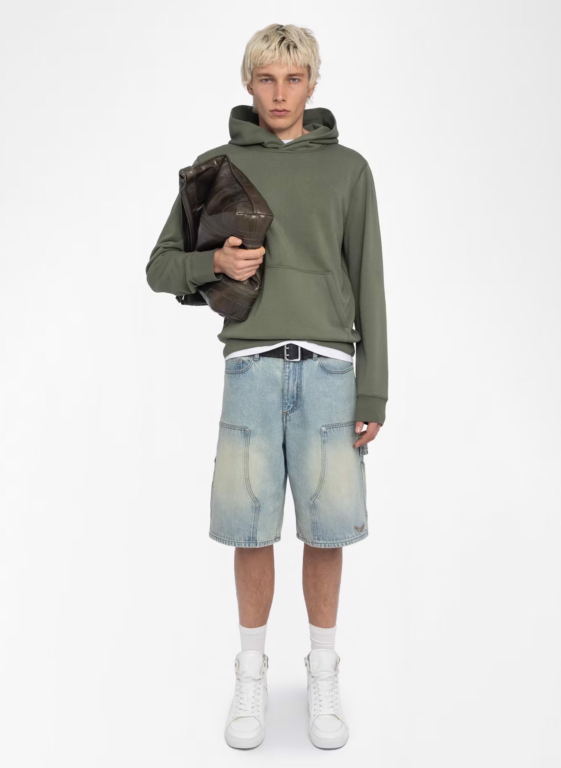 Sweat à capuche en coton imprimé ZADIG&amp;VOLTAIRE Vert