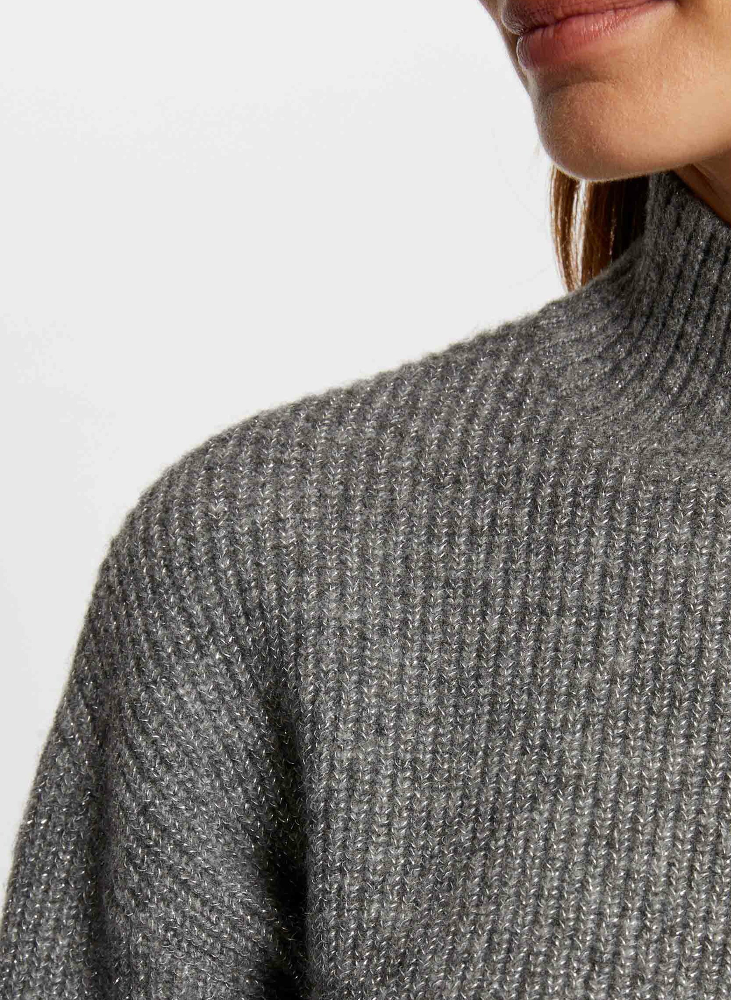 Rechte trui met hoge kraag MORGAN Grijs