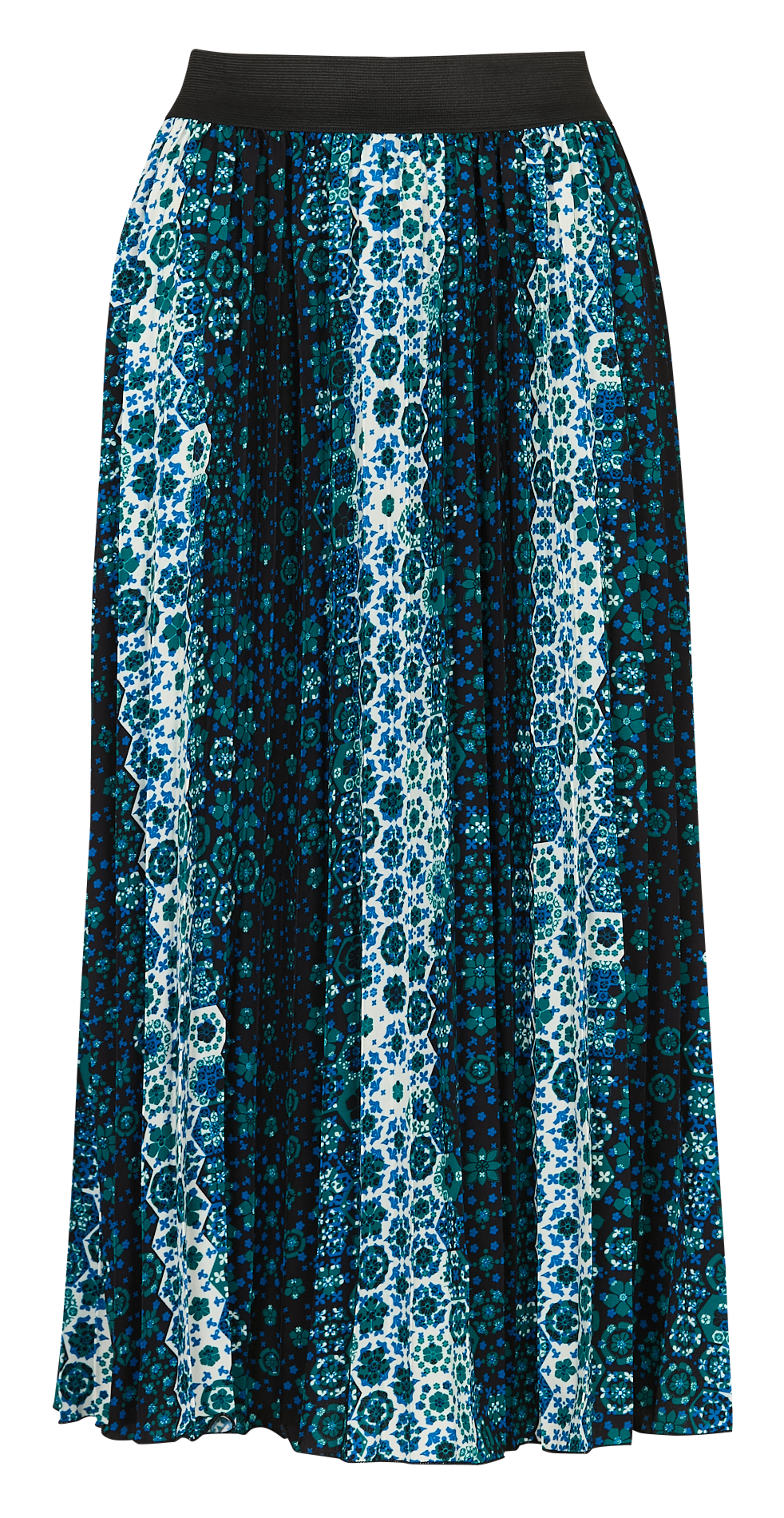 Jupe longue plissée soleil à motifs LA FEE MARABOUTEE Bleu