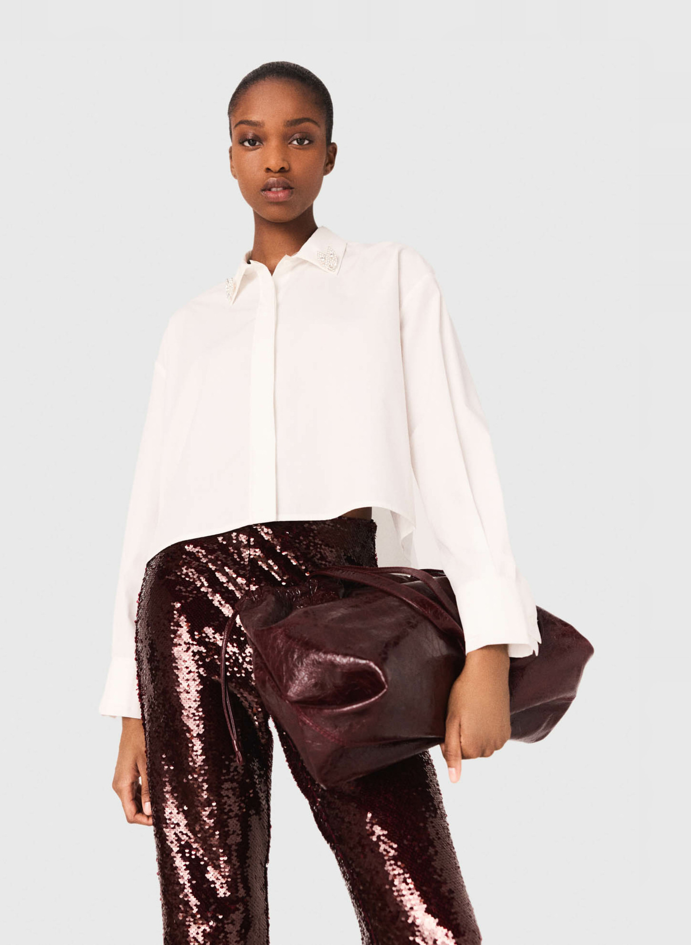 Blouse met klassieke kraag MAJE Wit