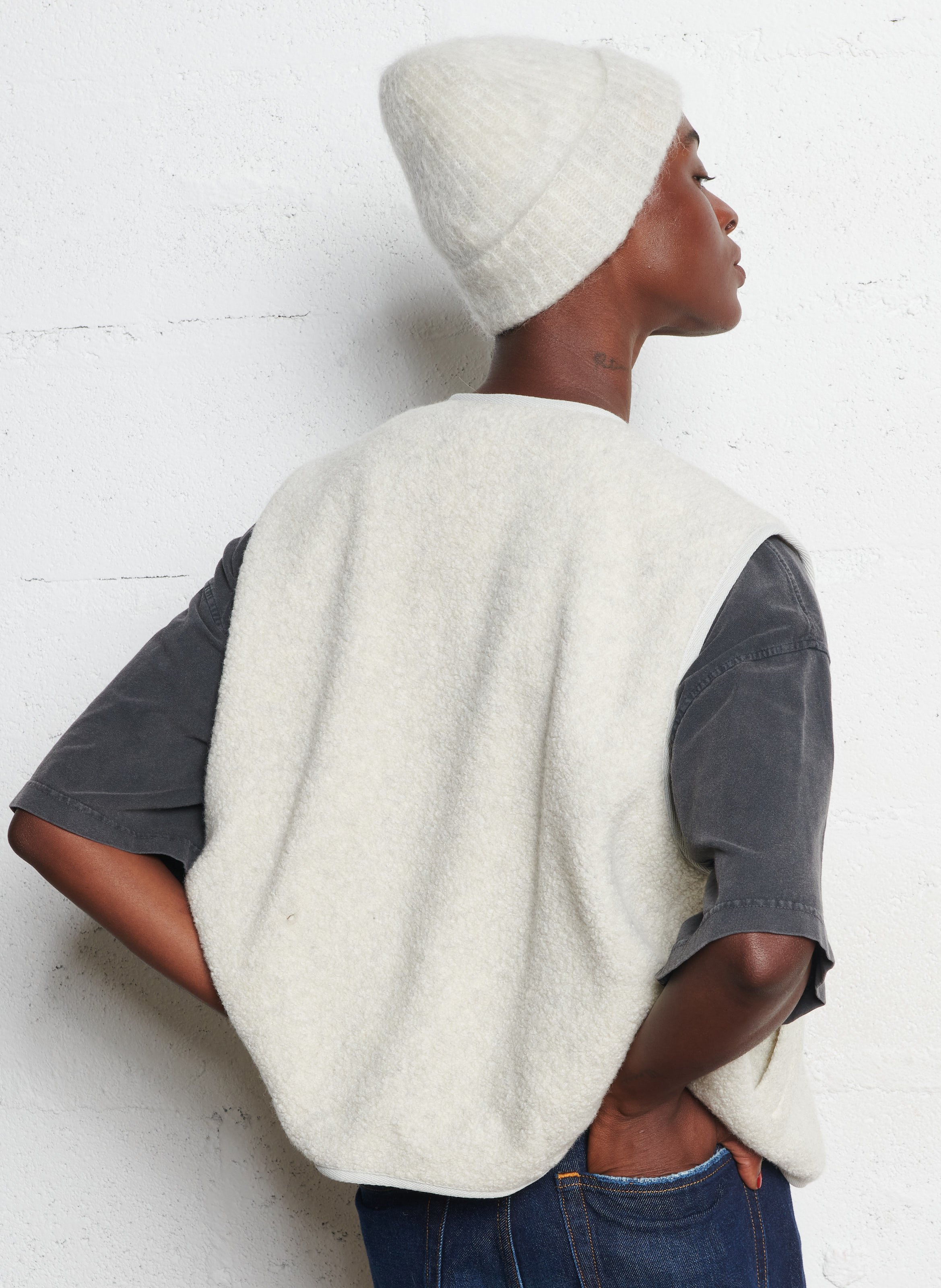 Oversized wool-blend jacket  DES PETITS HAUTS Grey