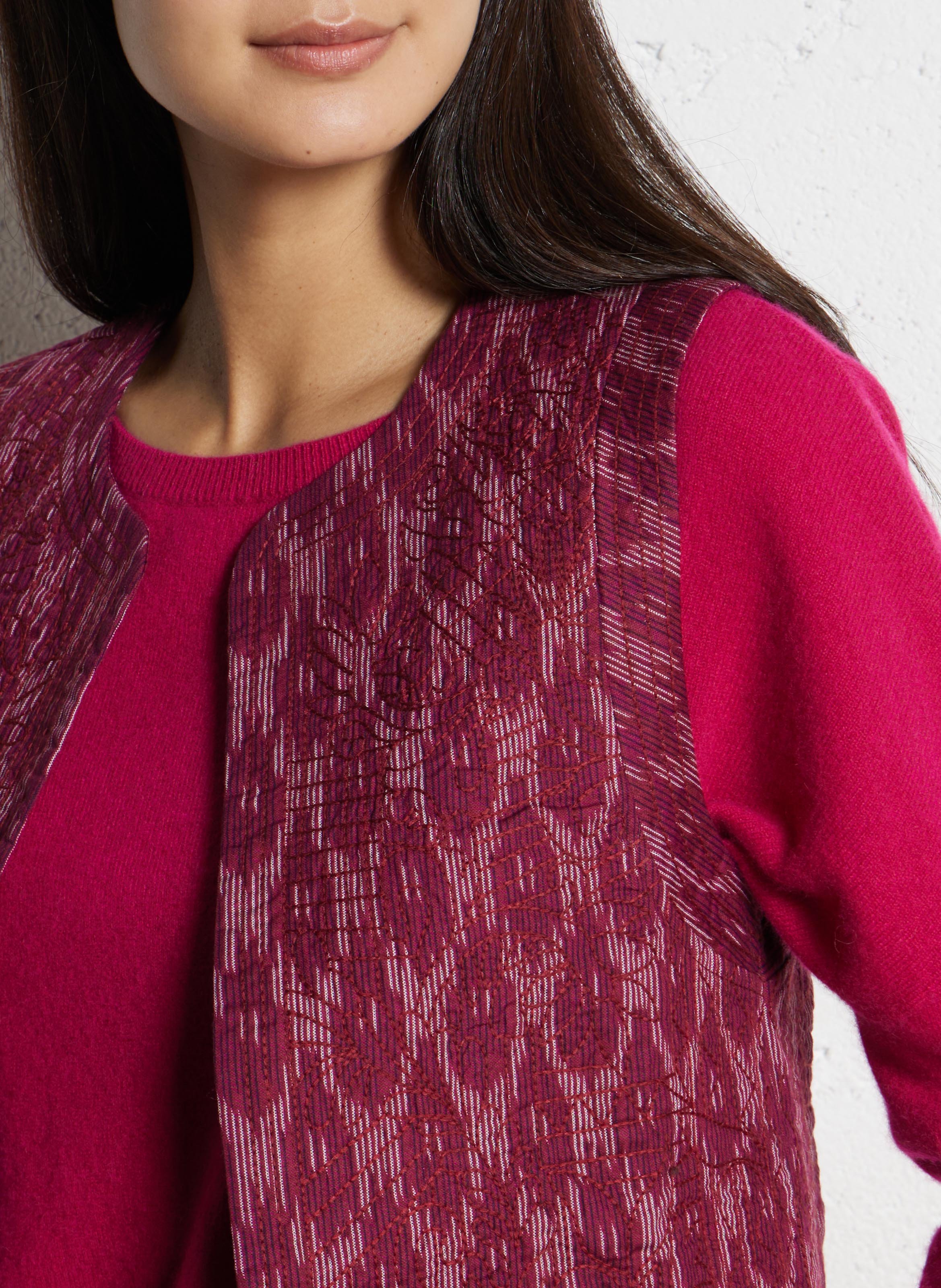 Veste col rond en coton MAISON 123 Violet