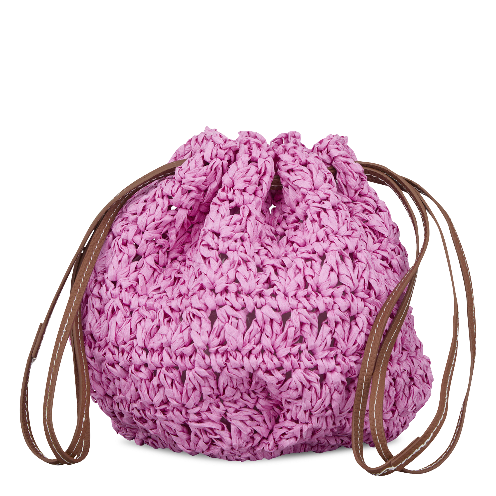 Petit sac en paille BECKSONDERGAARD Rose
