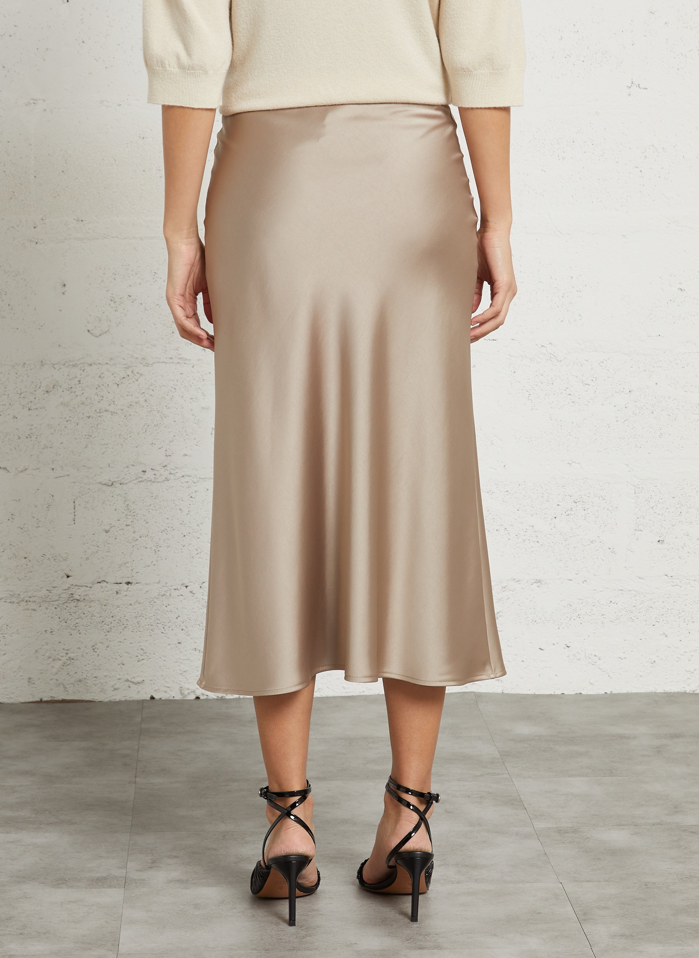 Gerader Satin-V-Ausschnitt-Camisole IMPERIAL Schwarz