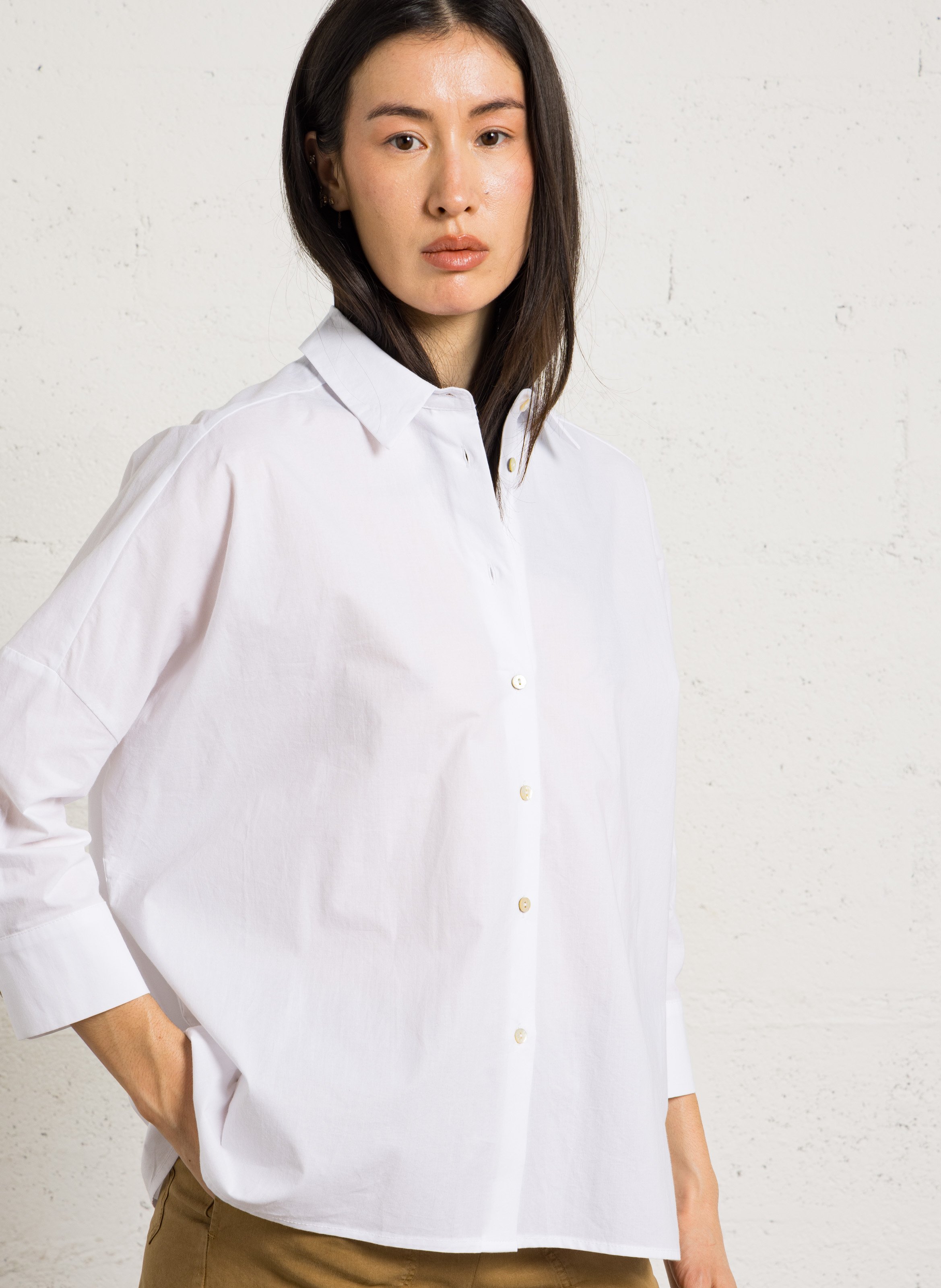 Oversized cotton shirt with classic collar JC SOPHIE