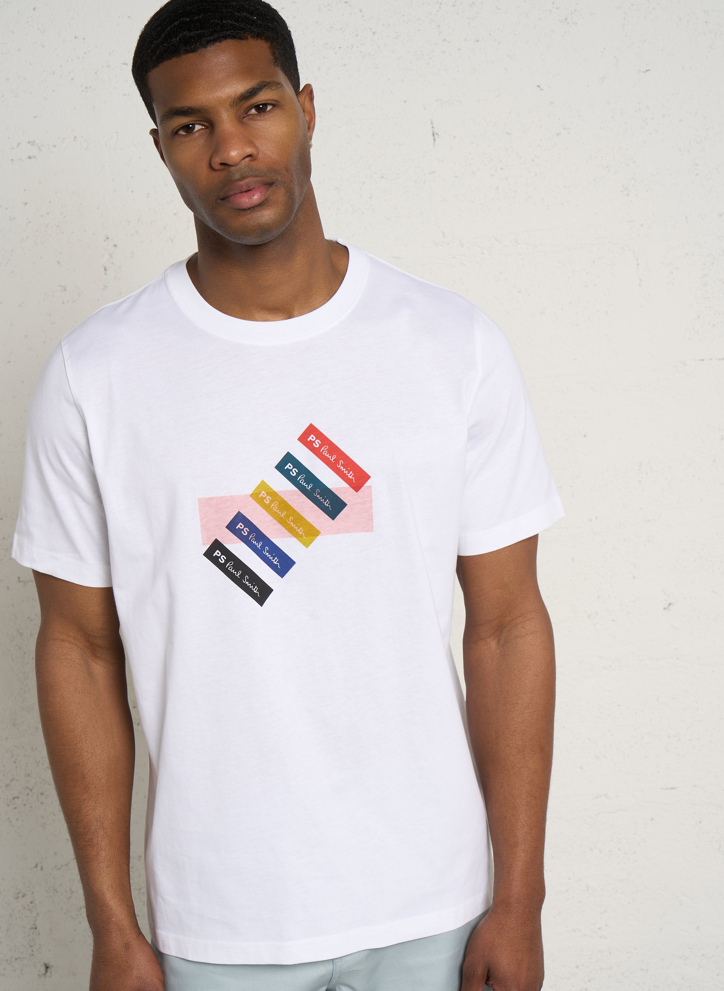 Oversize T-Shirt mit Rundhalsausschnitt aus Bio-Baumwolle mit Siebdruck PAUL SMITH