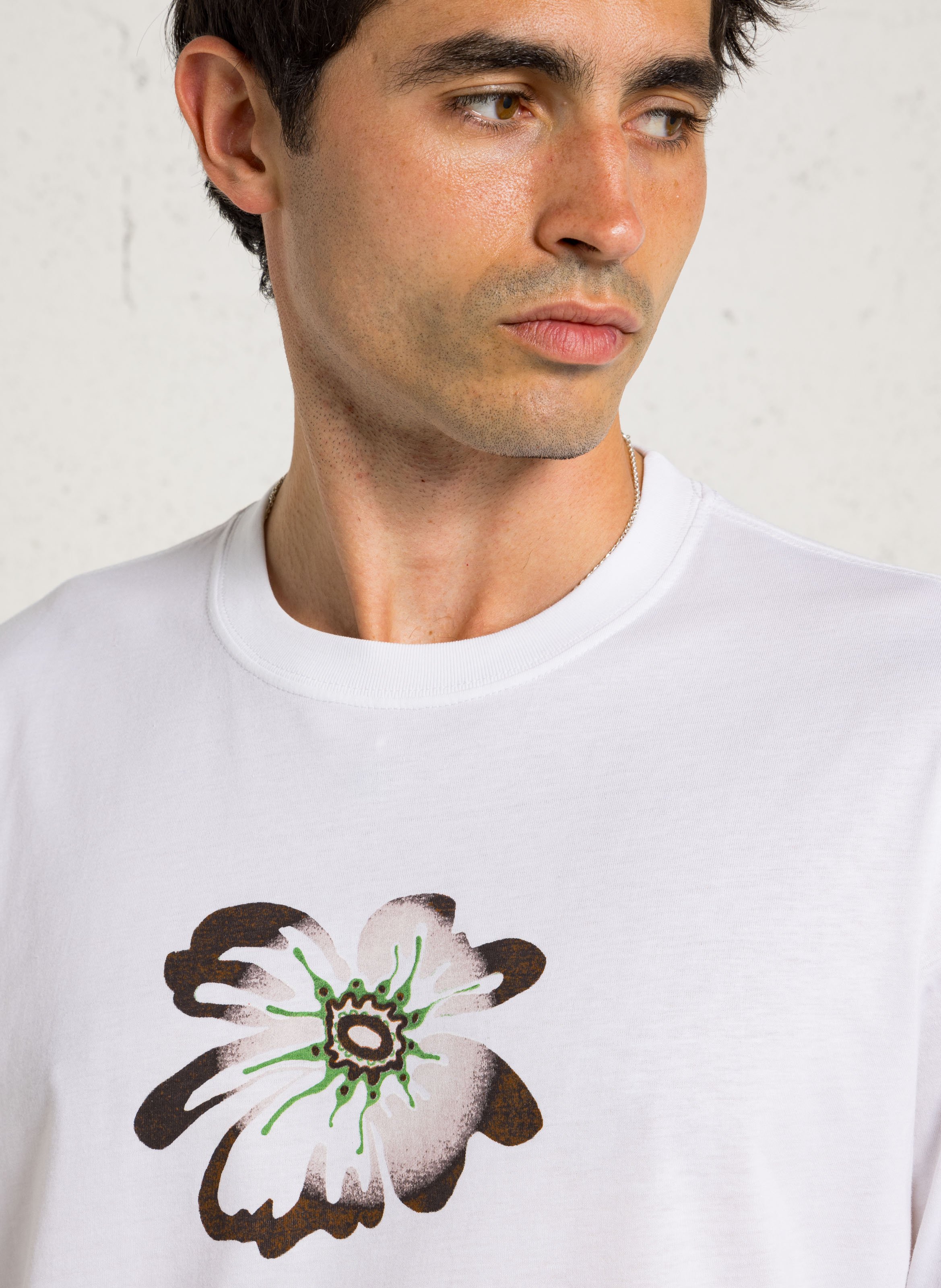 Straight round neck T-shirt with printed design in organic cotton. PAUL SMITH White