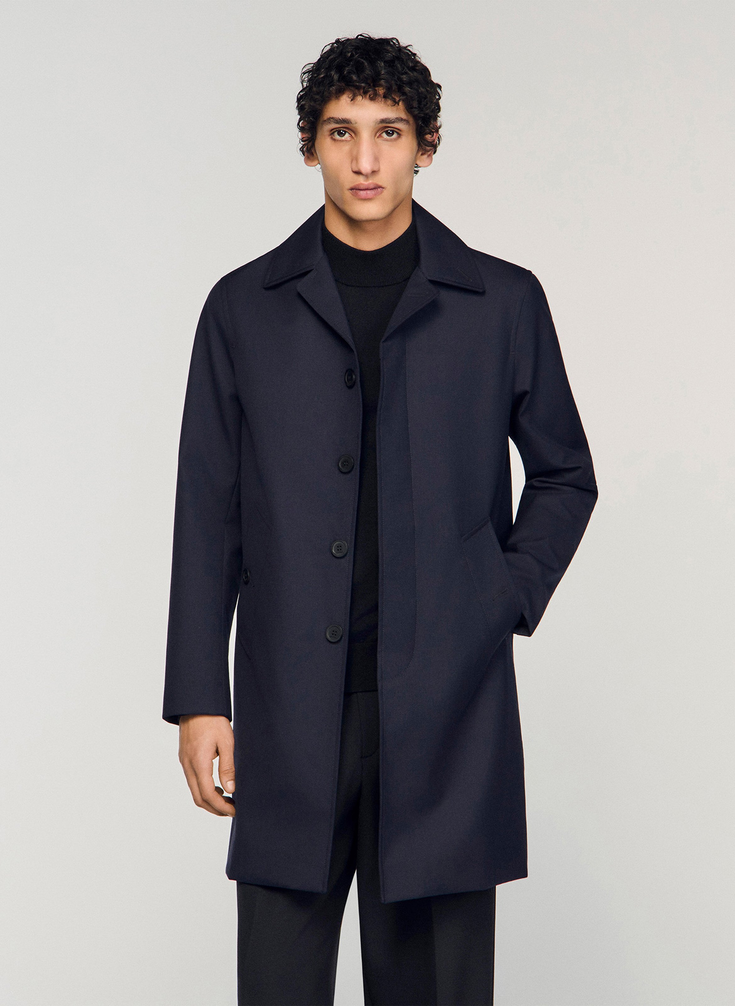 Giacca dritta con collo classico SANDRO Blu