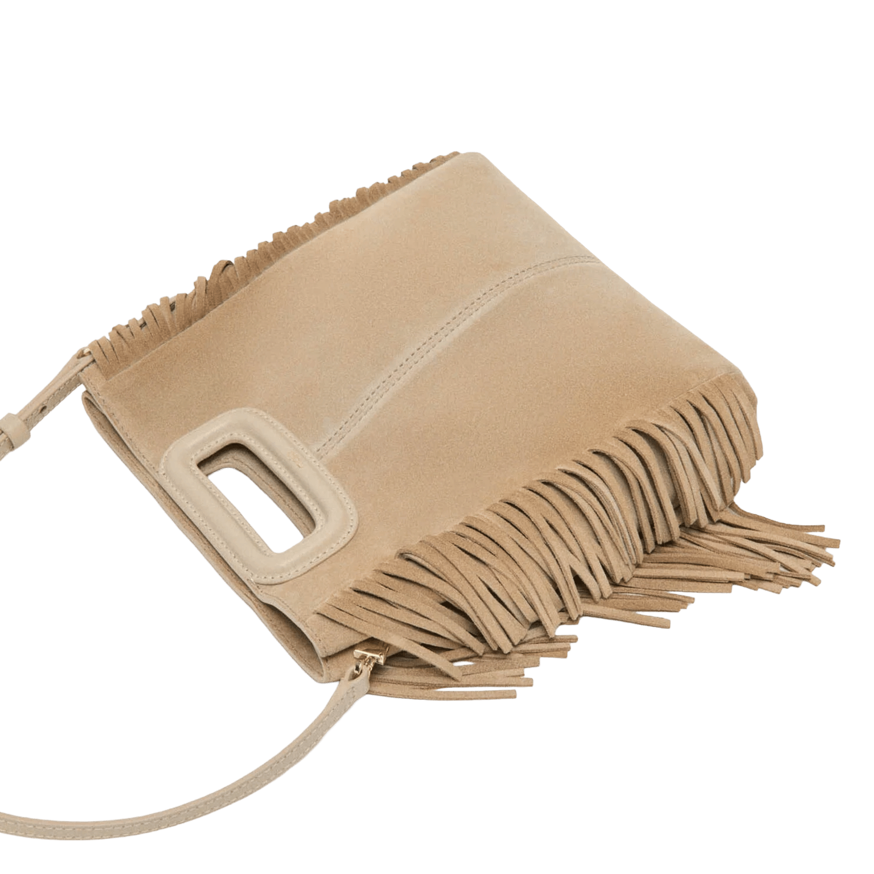 Sac bandoulière en cuir MAJE Bruin