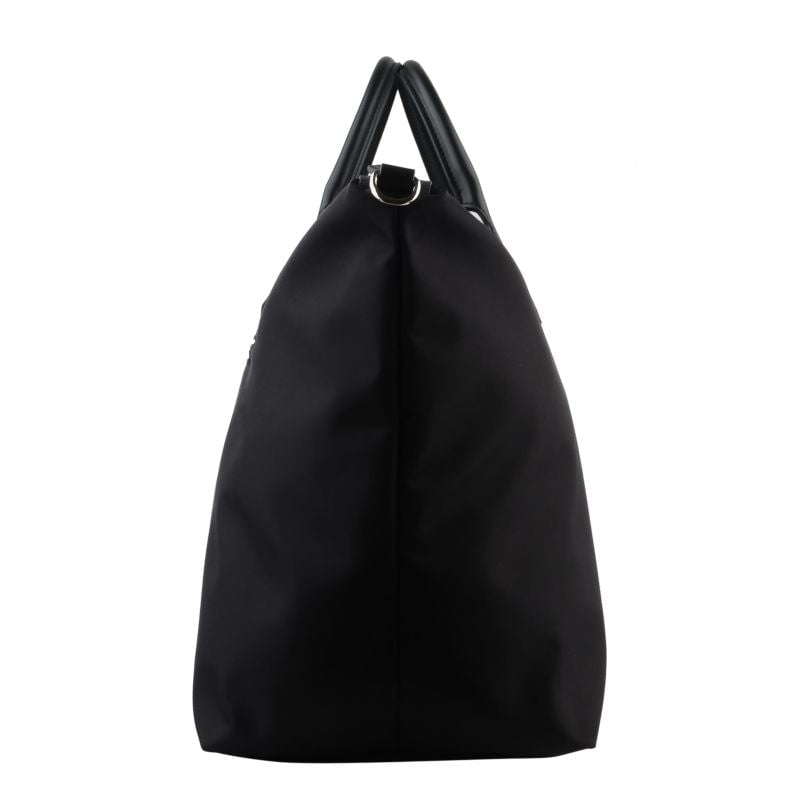 Canvas and leather travel bag Black