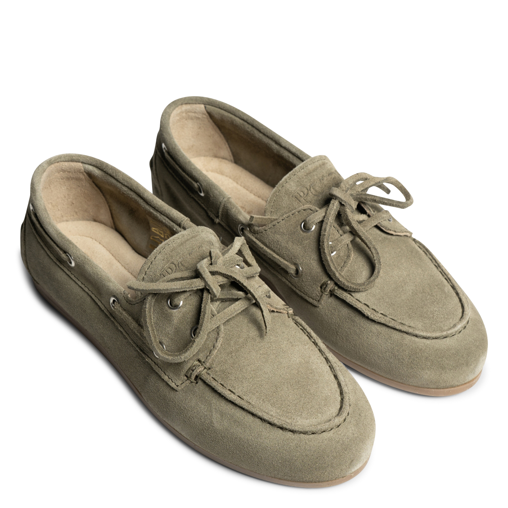 Leather boat shoes POSA Khaki