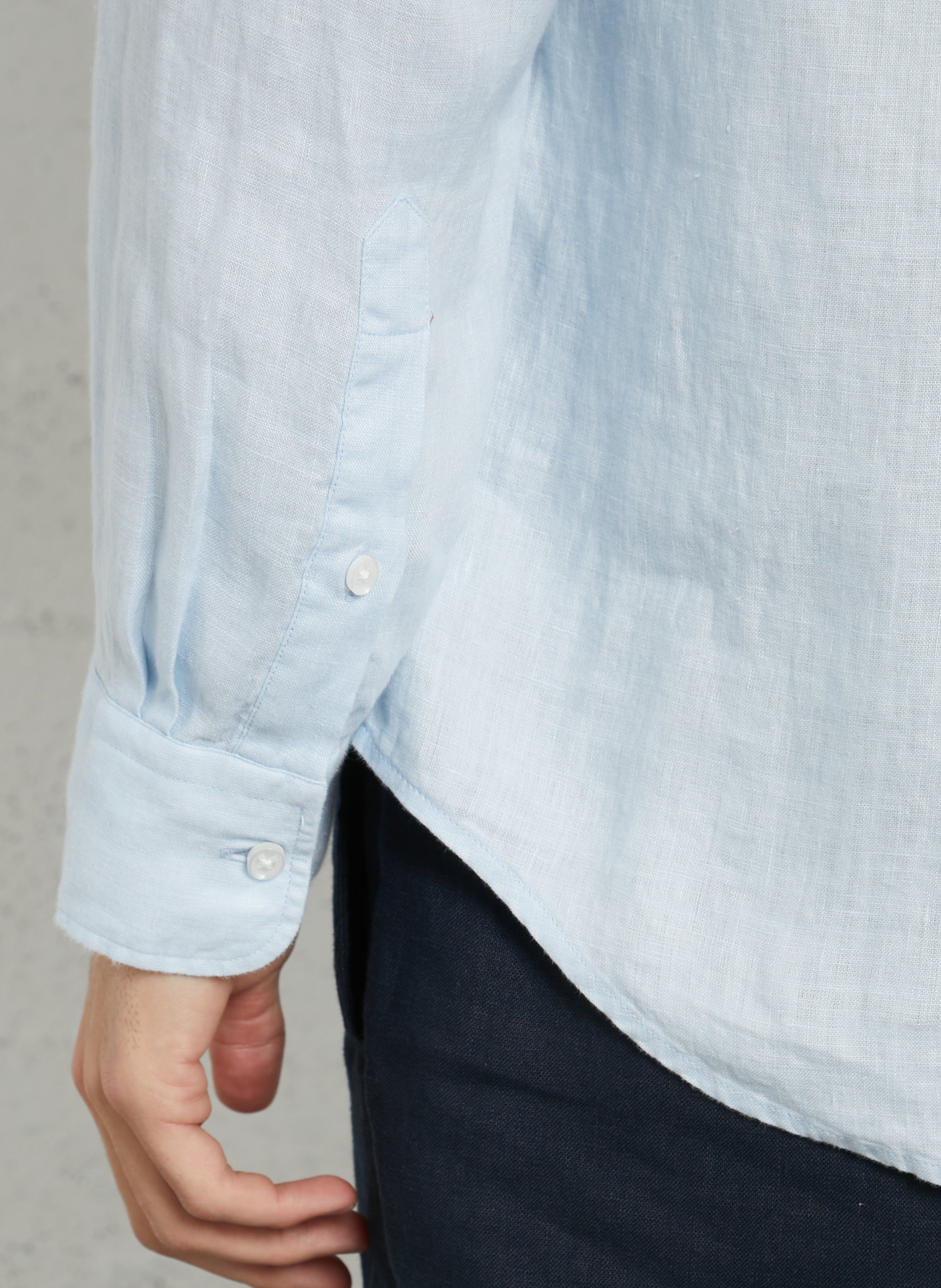 Chemise droite en lin EDEN PARK Bleu