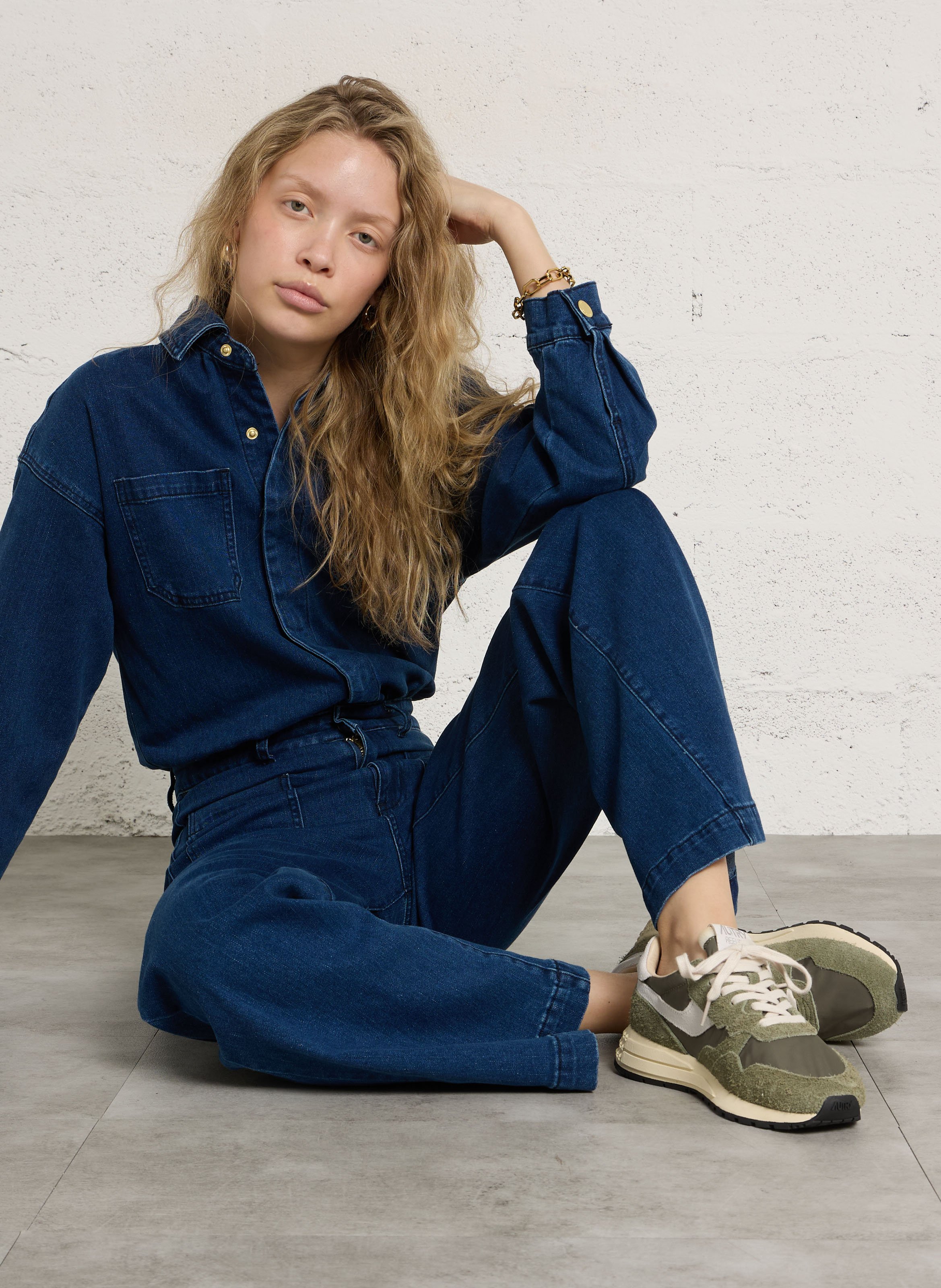 Combinaison en coton mélangé LA PETITE ETOILE Jean brut