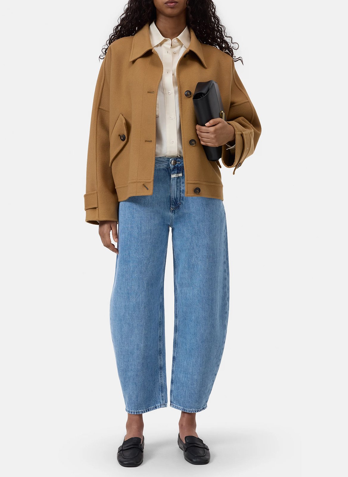 Jean ballon en coton bio CLOSED Bleu