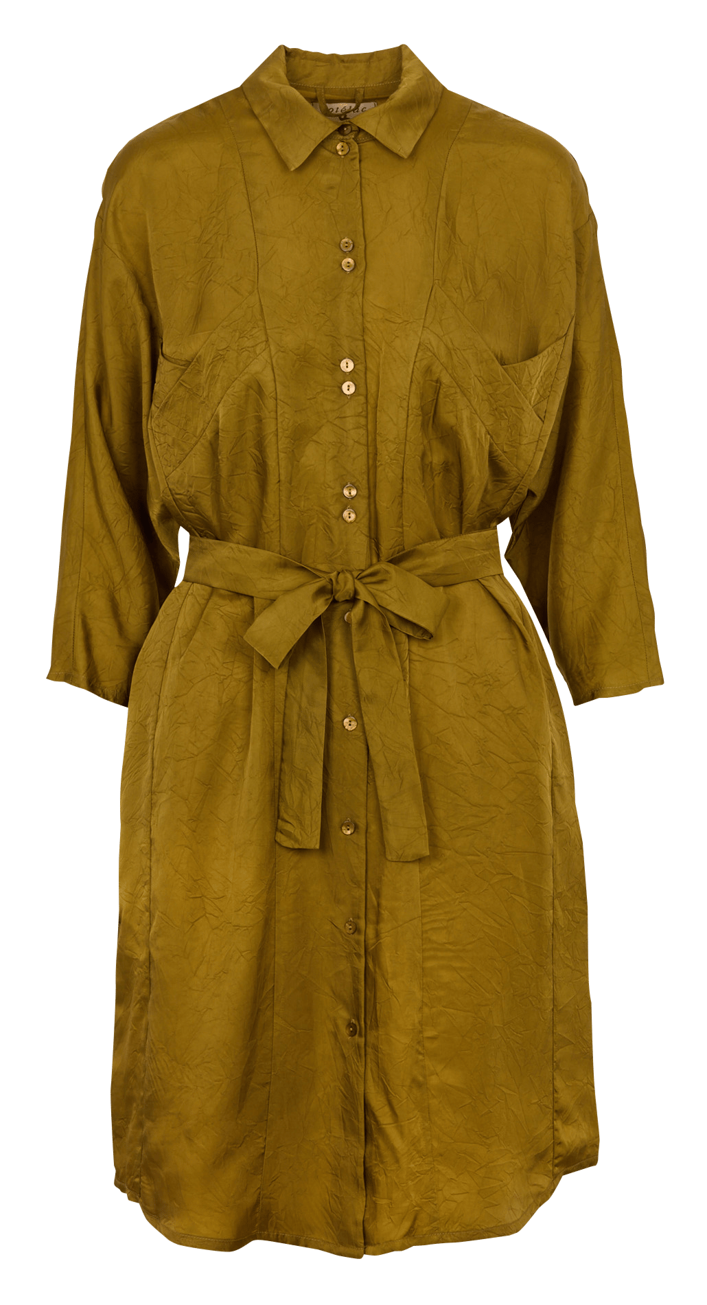 Halflange jurk met klassieke kraag COTELAC Bruin