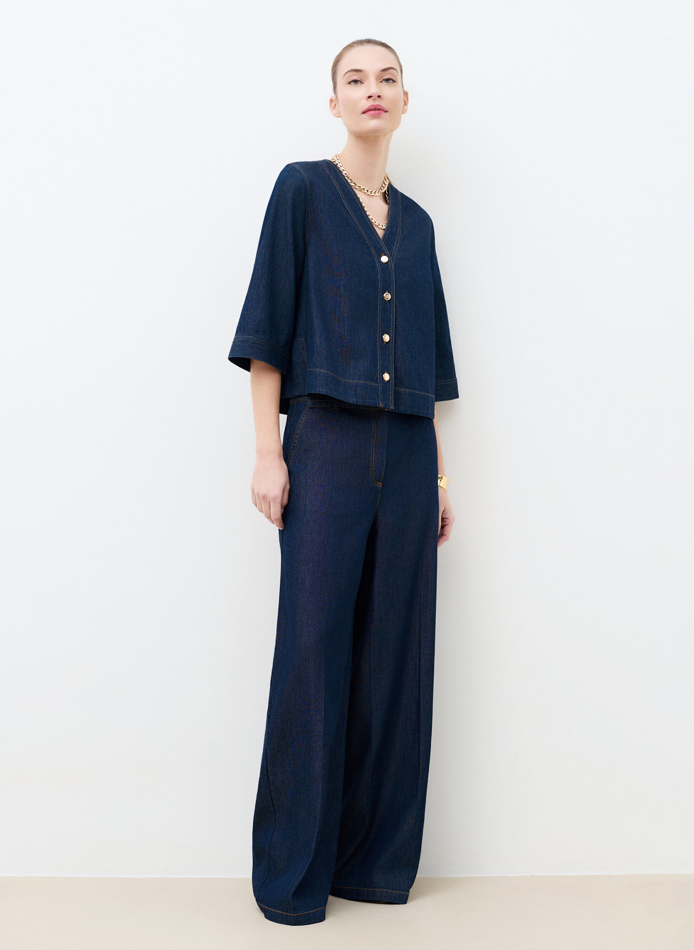 Grote katoenen jeans CAROLL Blauw