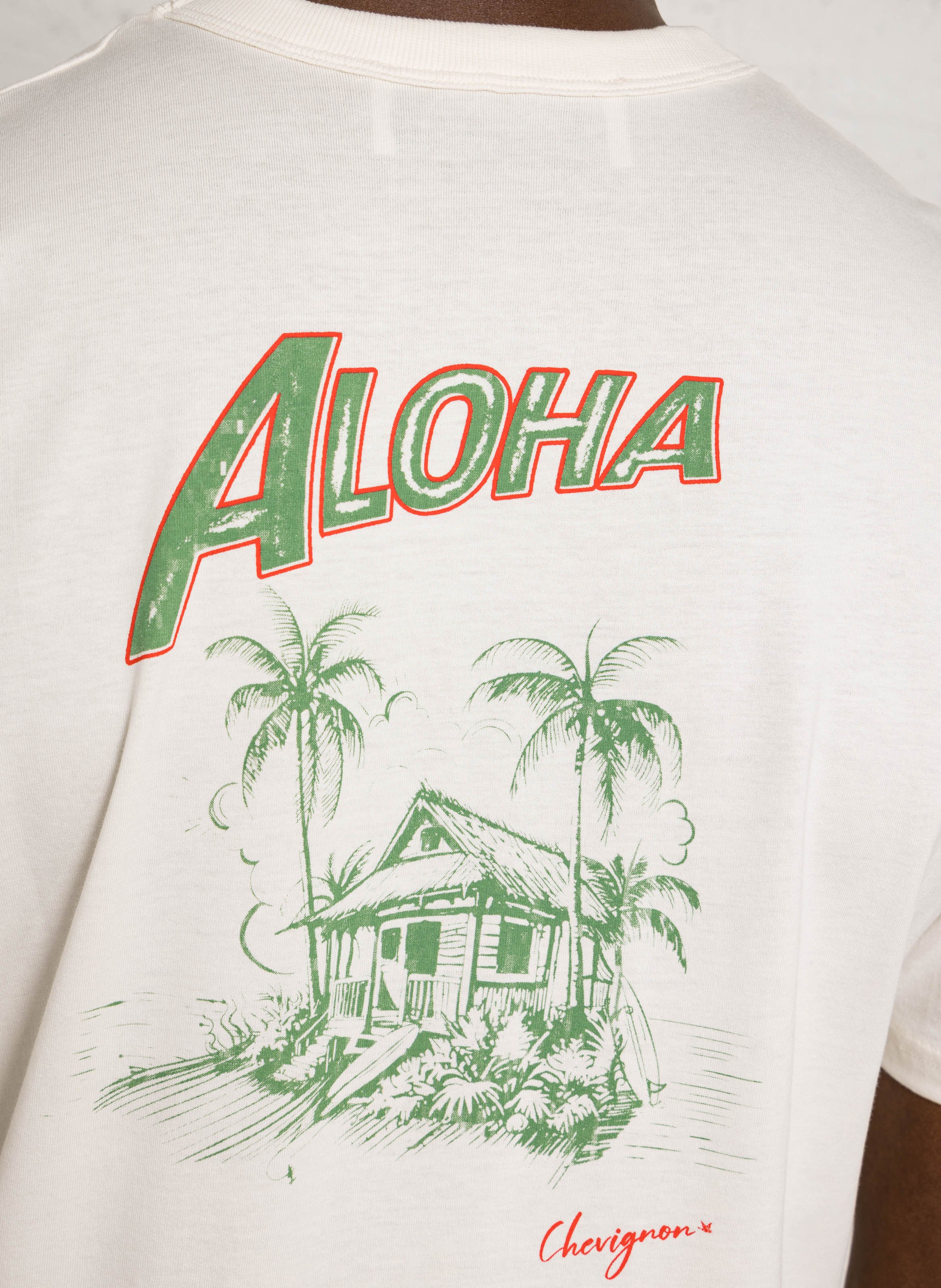 T-Shirt mit geradem Schnitt und Bio-Baumwolle bedruckt CHEVIGNON Weiss