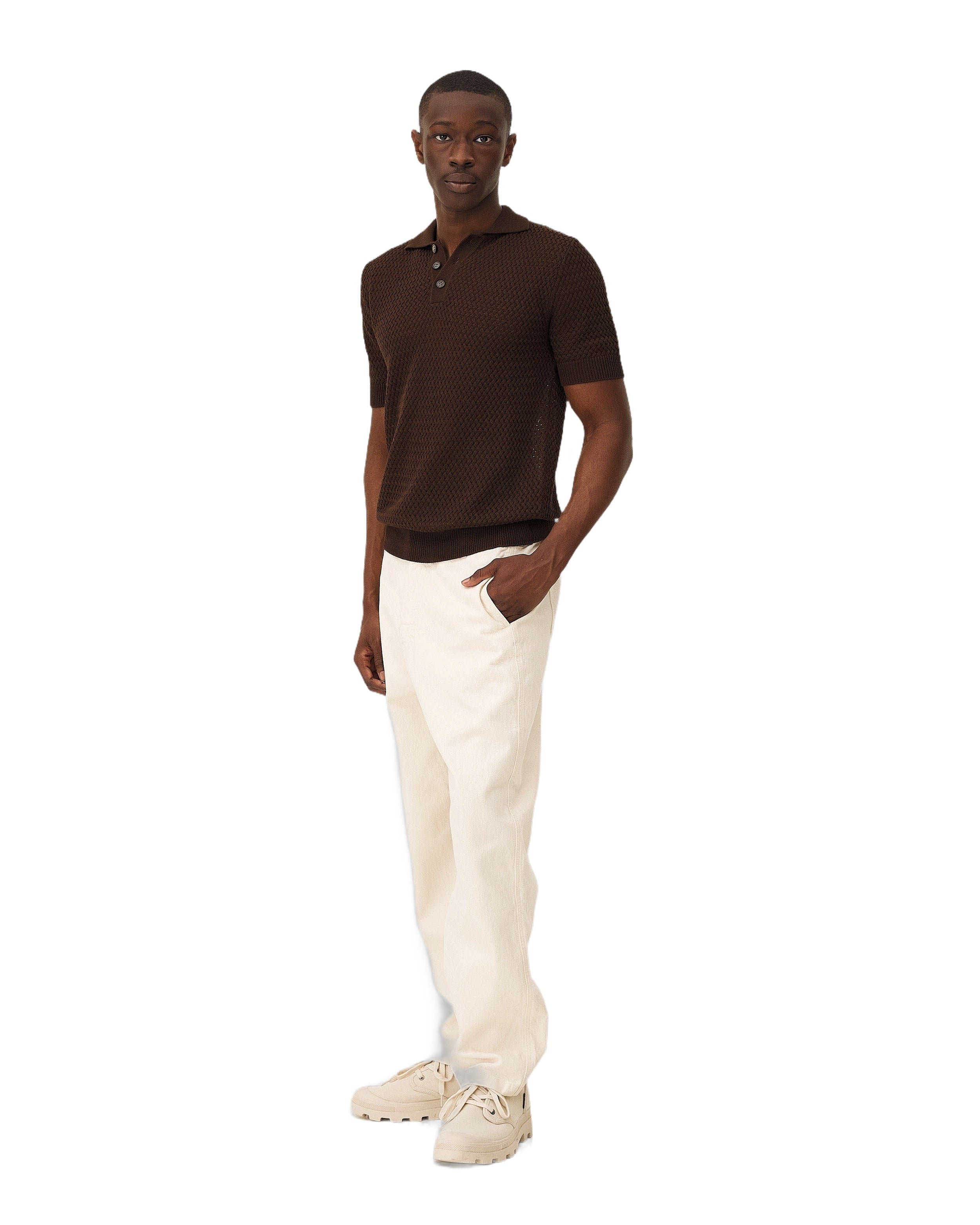 Short sleeve polo shirt Haring Brown Noyoco Brown