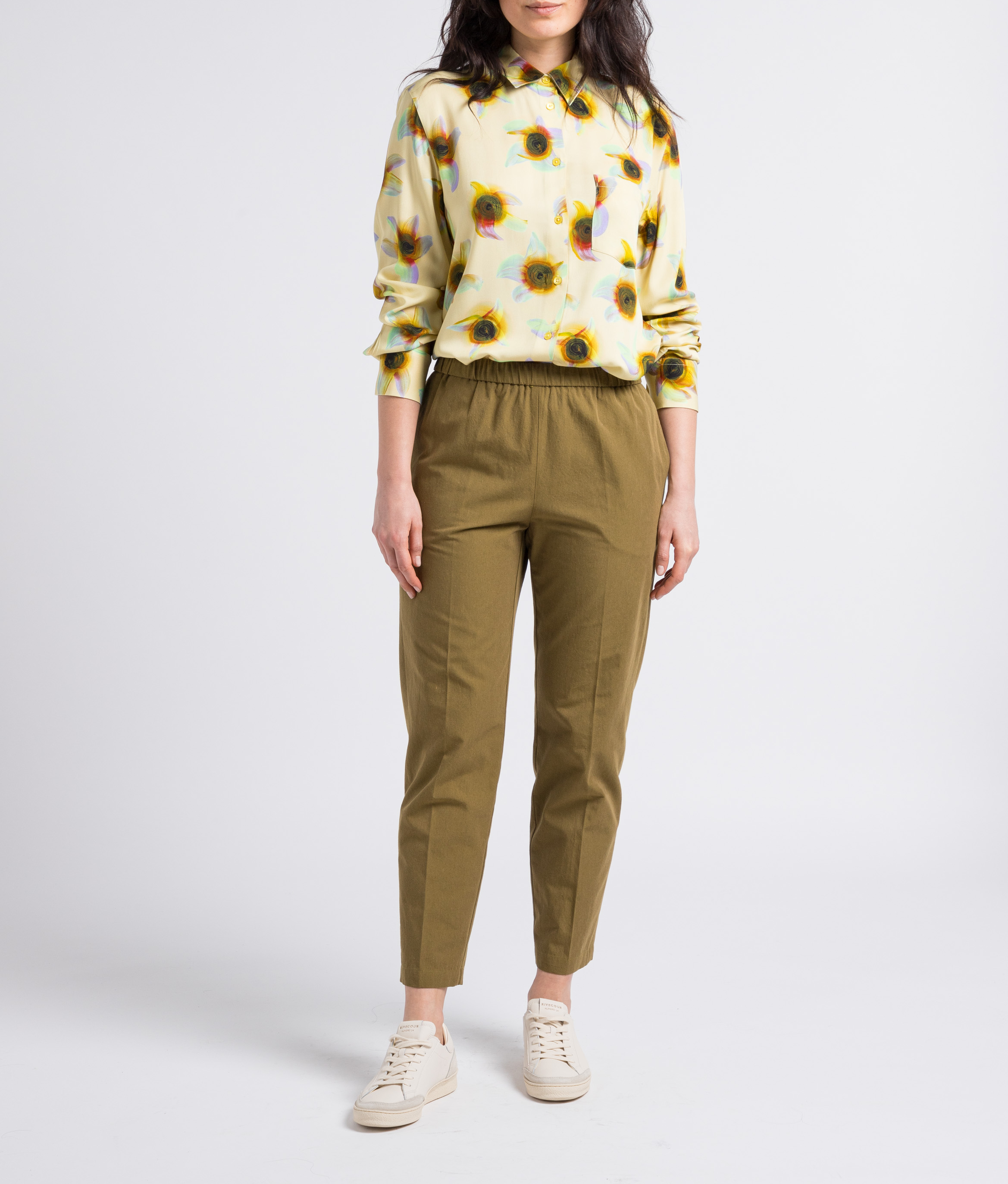 Gerade geschnittene fließende Bluse mit klassischem Kragen PAUL SMITH Gelb