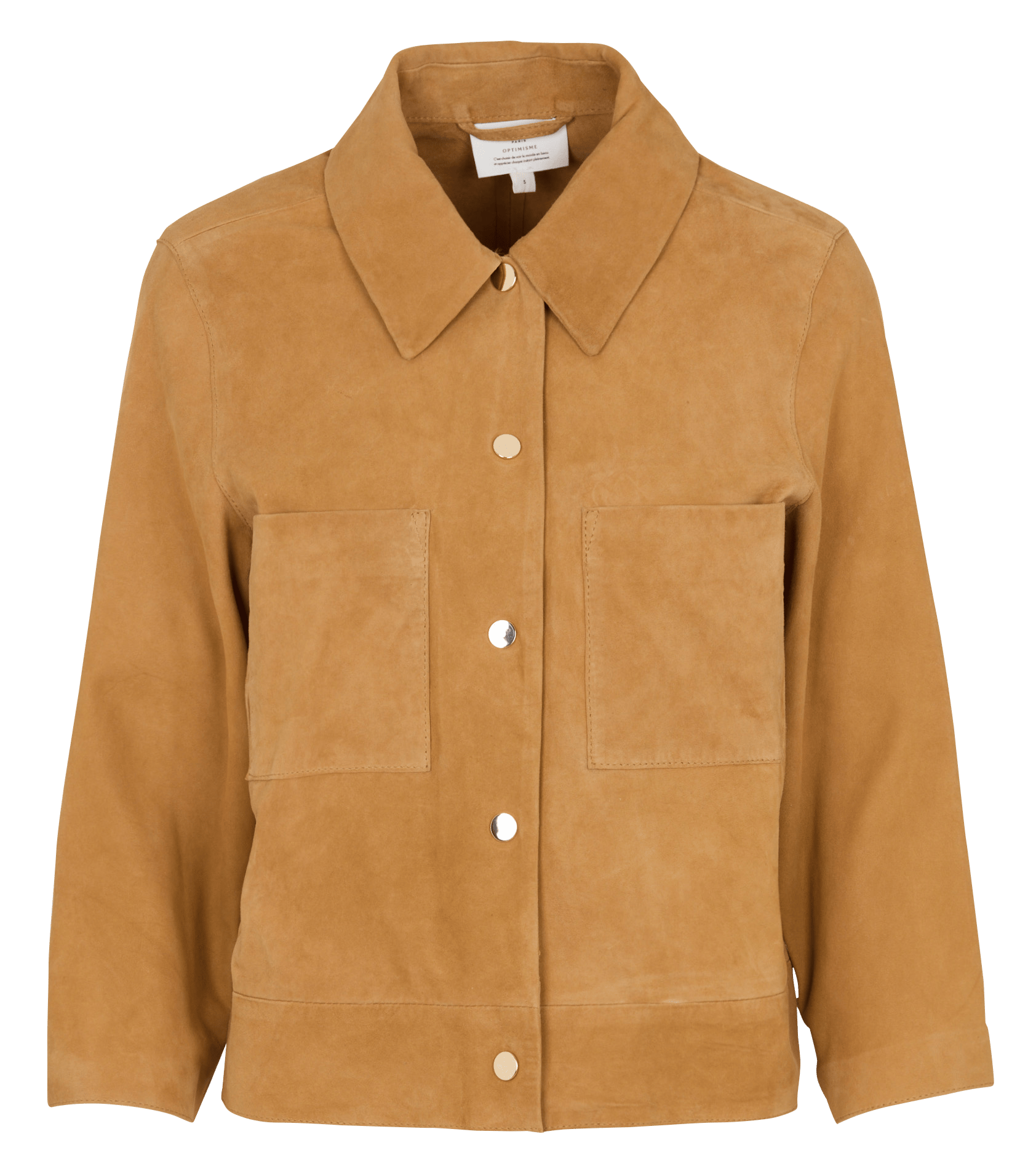 Recht overhemd met klassieke kraag van suède MAISON 123 Goudkleurig