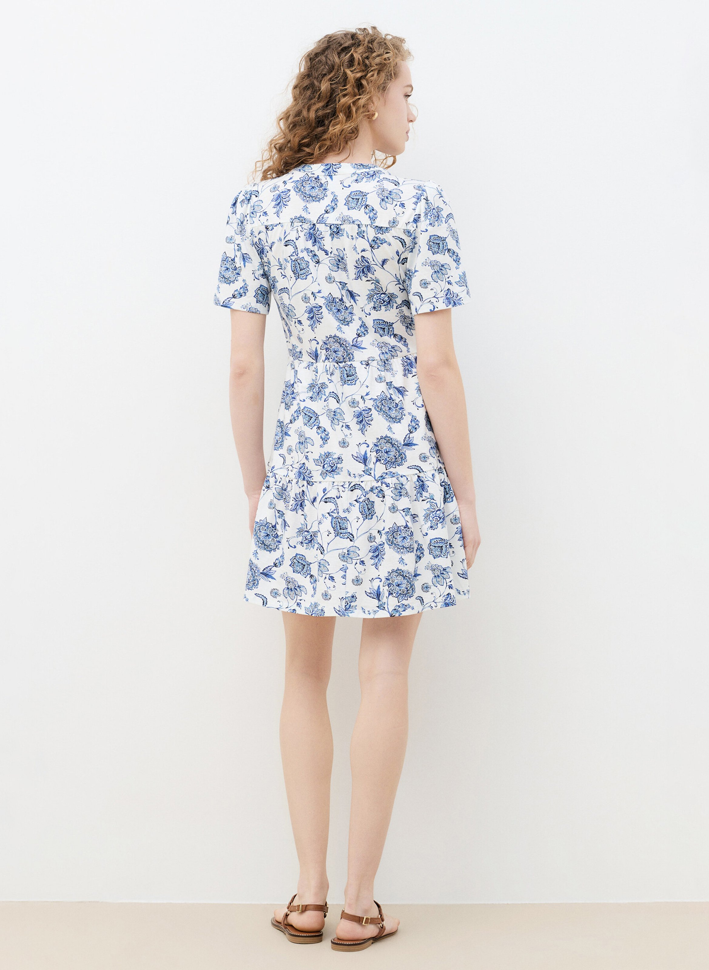 Robe courte ample imprimée CAROLL Blanc