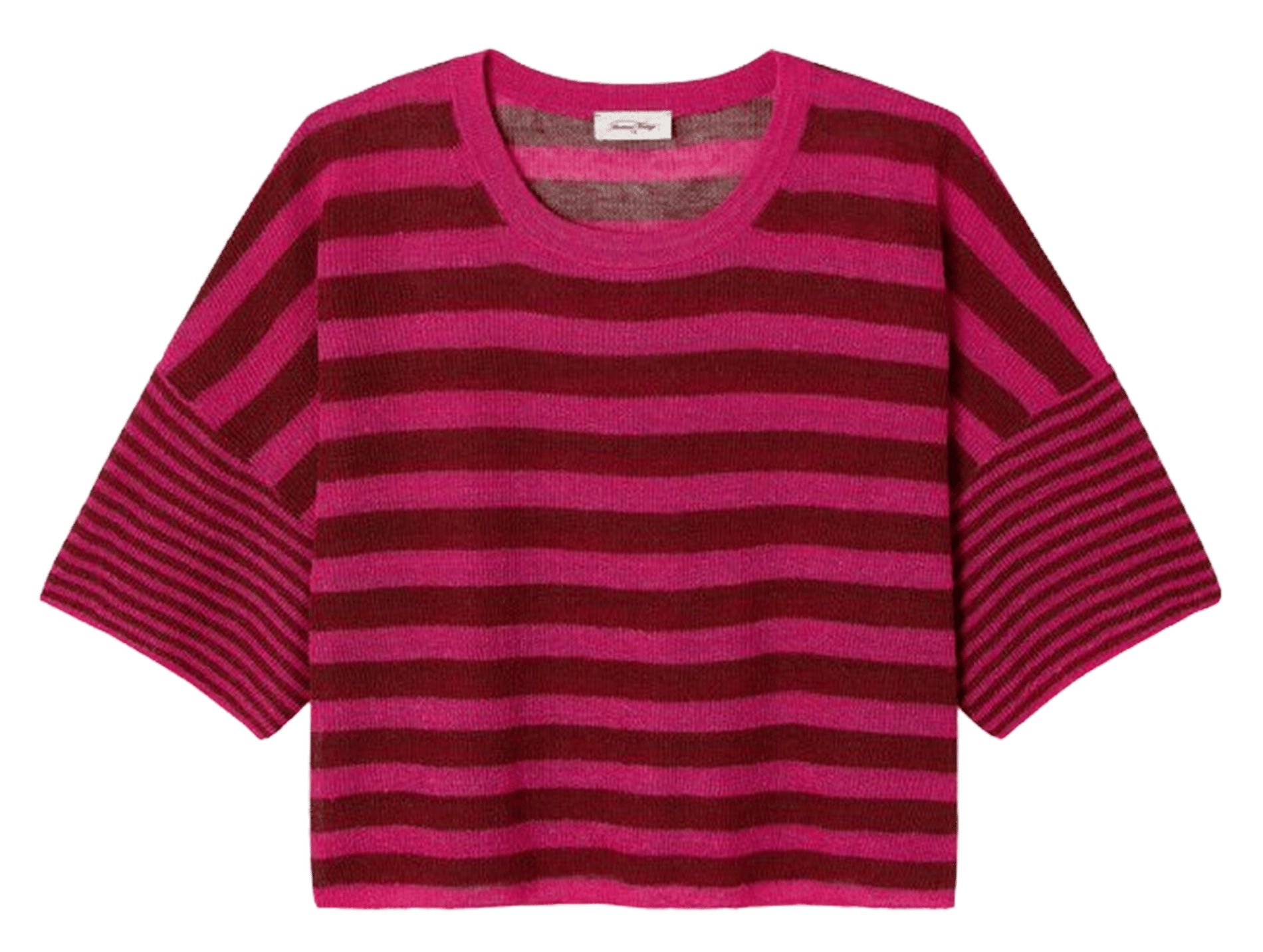 Weites gestreiftes Leinenmischpullover AMERICAN VINTAGE Rot