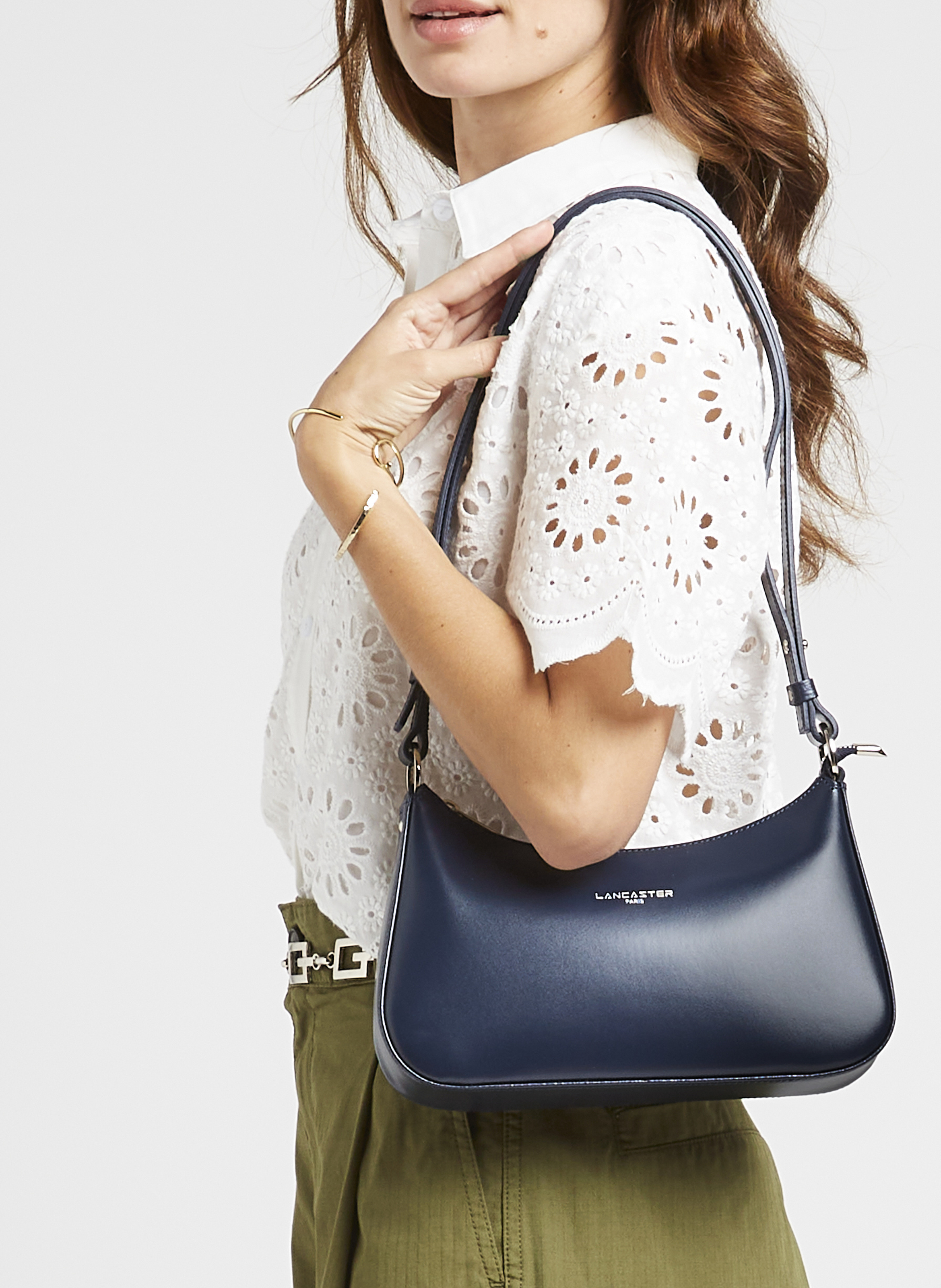 Ledertasche in Baguette-Form LANCASTER PARIS Blau