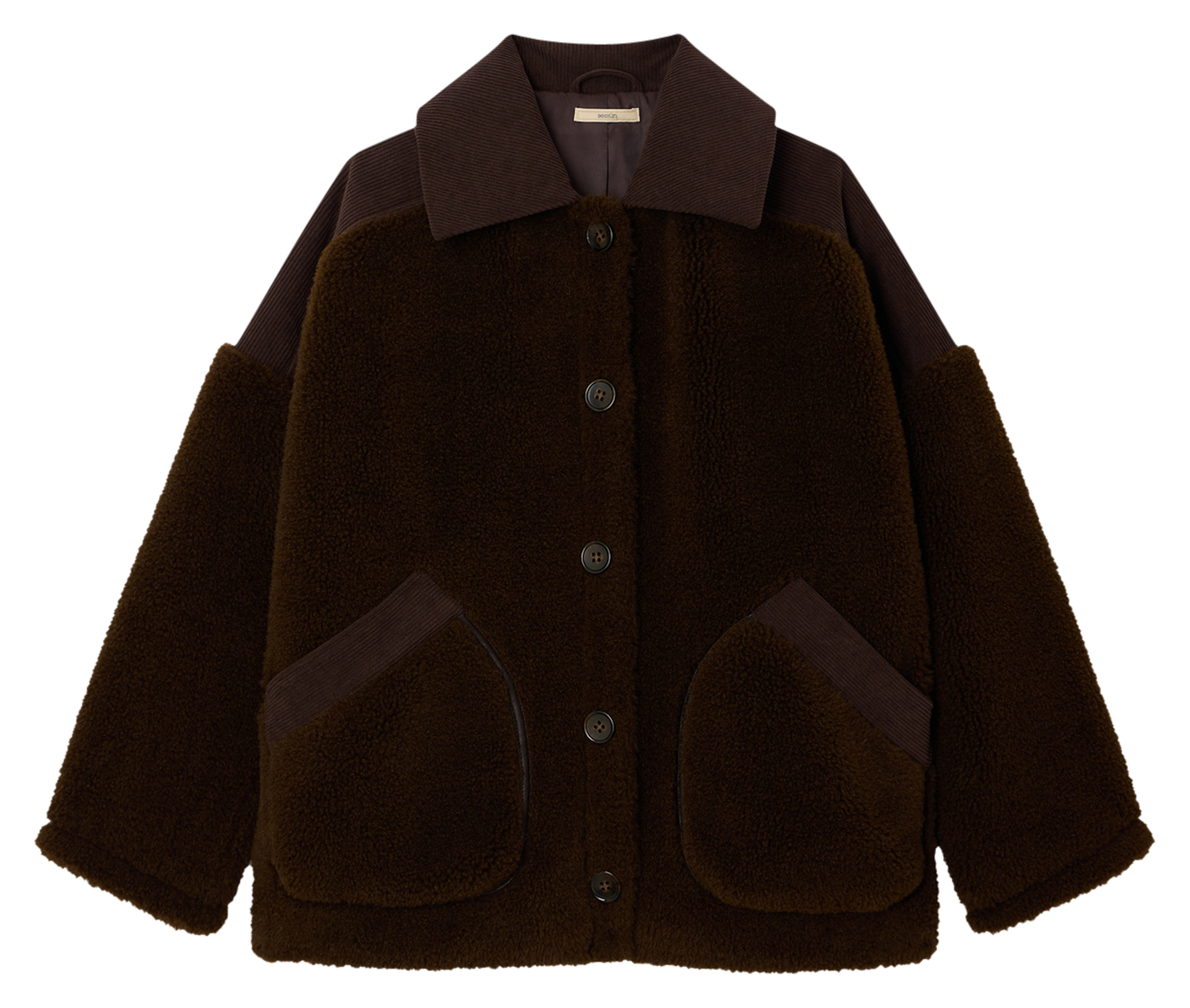 Oversized jasje van wolmix  SESSUN Bruin