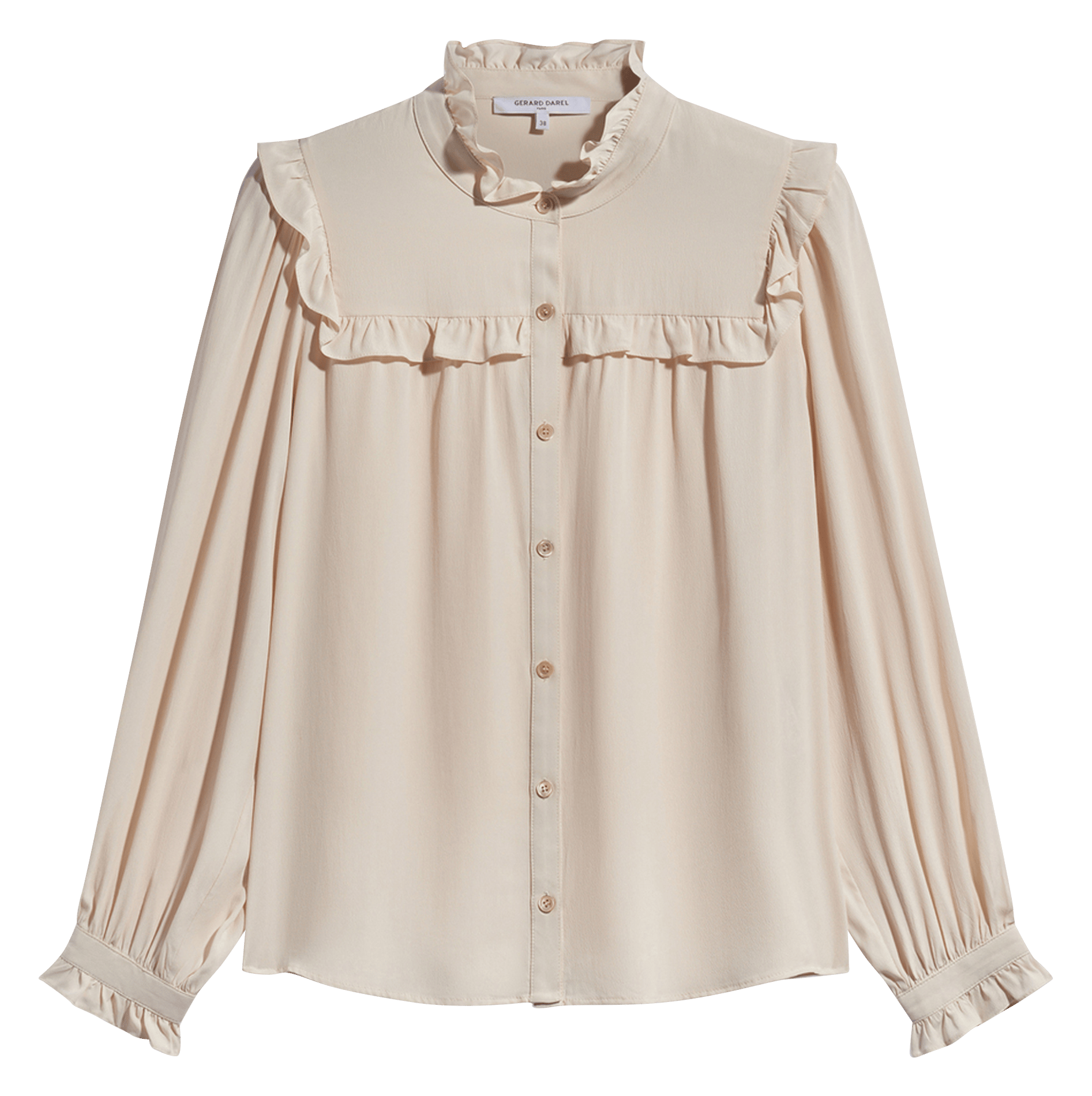 Fließendes Hemd mit kleinen Volants GERARD DAREL Beige