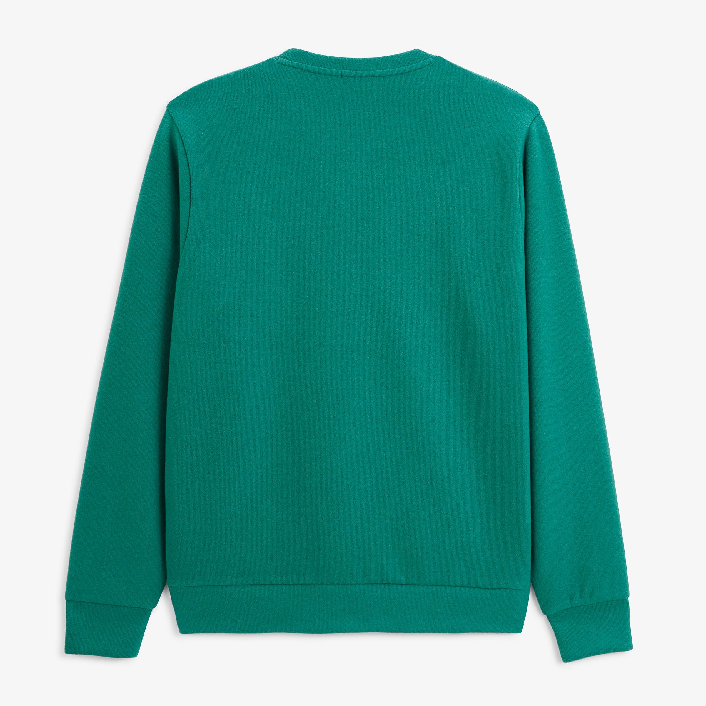 Round neck sweatshirt French rib SERGE BLANCO Green