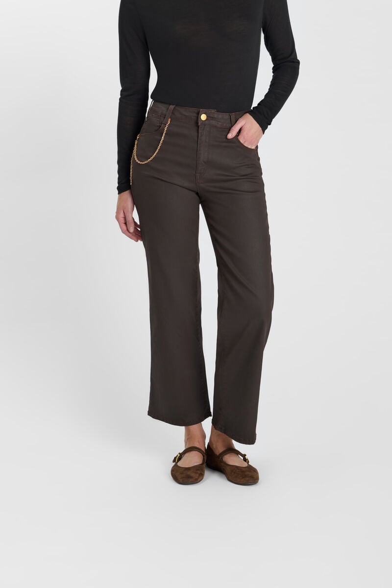 Jeans loose, large pulp wide leg , 7/8ème LE TEMPS DES CERISES Marron
