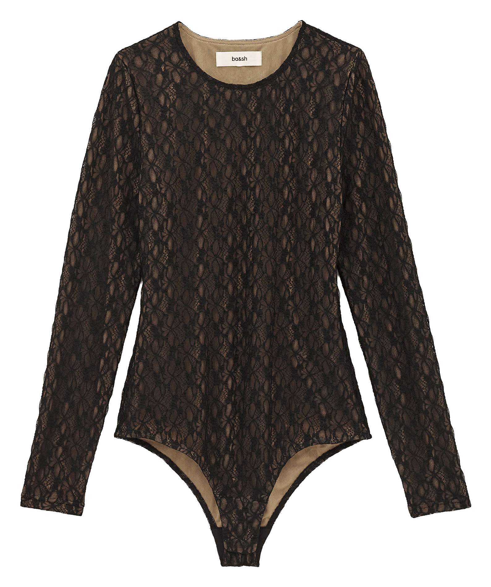Body manches longues en dentelle  BA&SH Noir