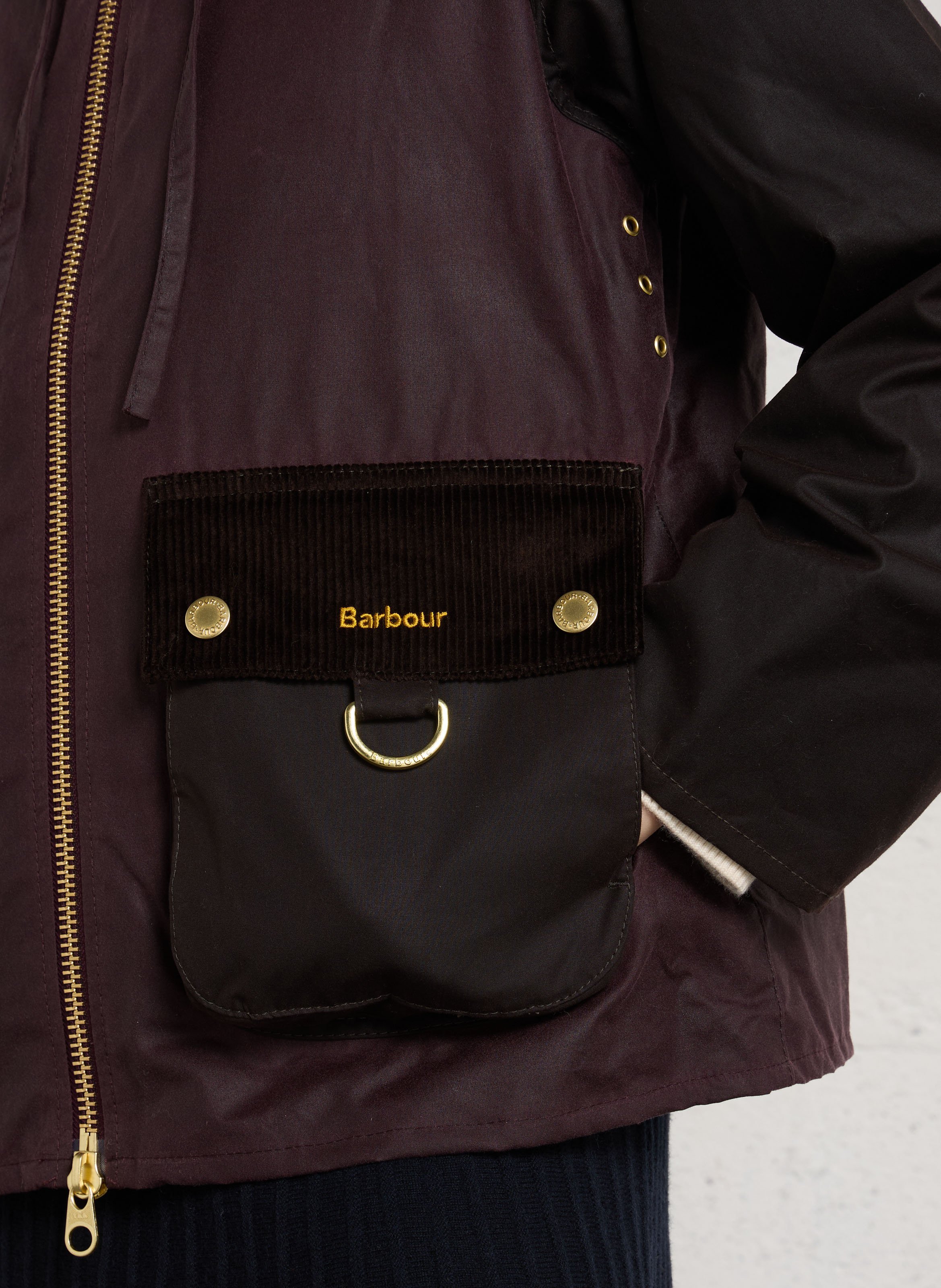 Weite Kapuzenjacke aus Baumwolle BARBOUR Braun