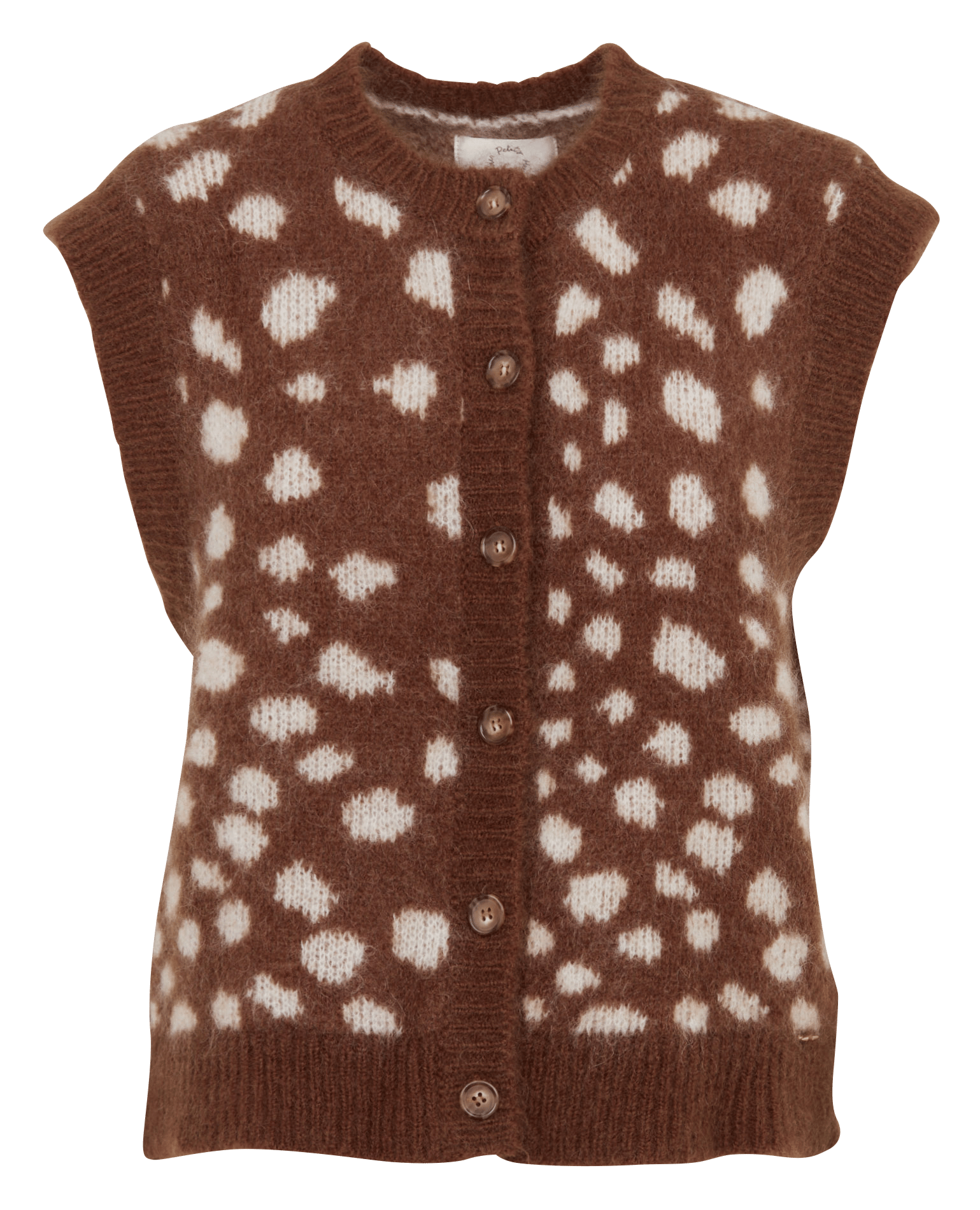 Round-neck wool-blend cardigan DES PETITS HAUTS Multicolored