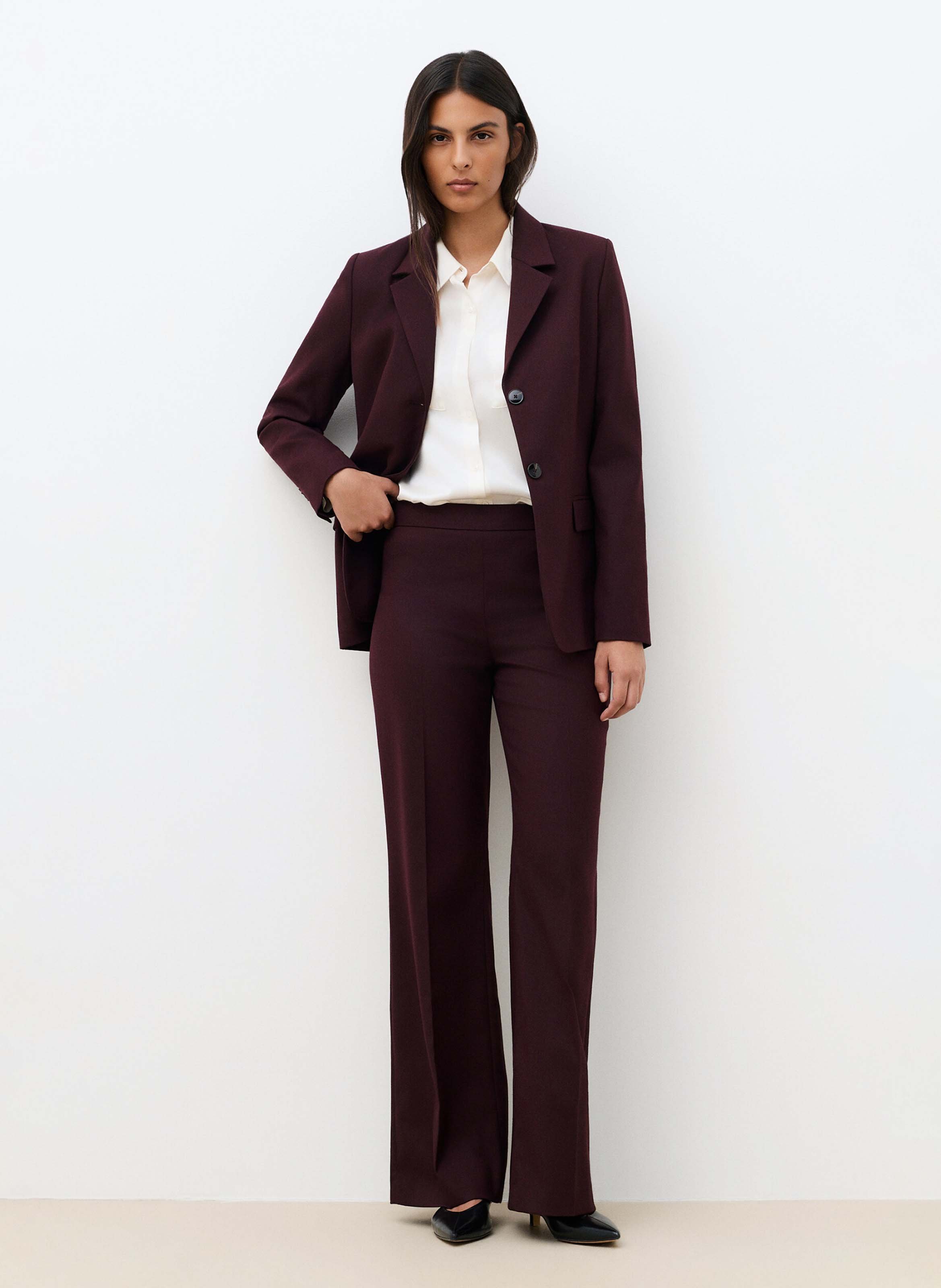 Plain straight trousers CAROLL Red