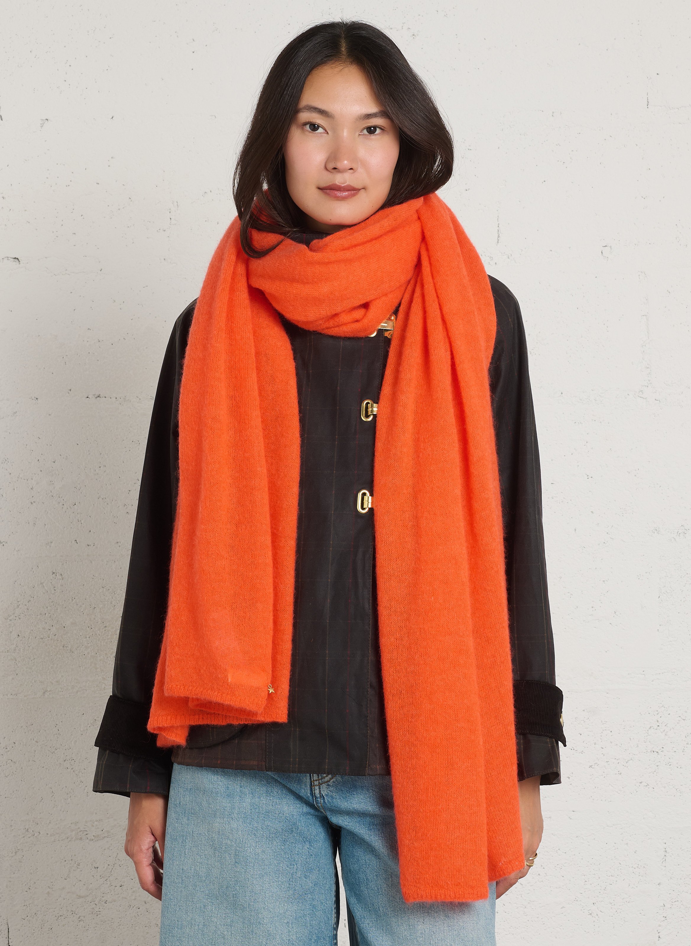 Sjaal van mohairmix DES PETITS HAUTS Oranje